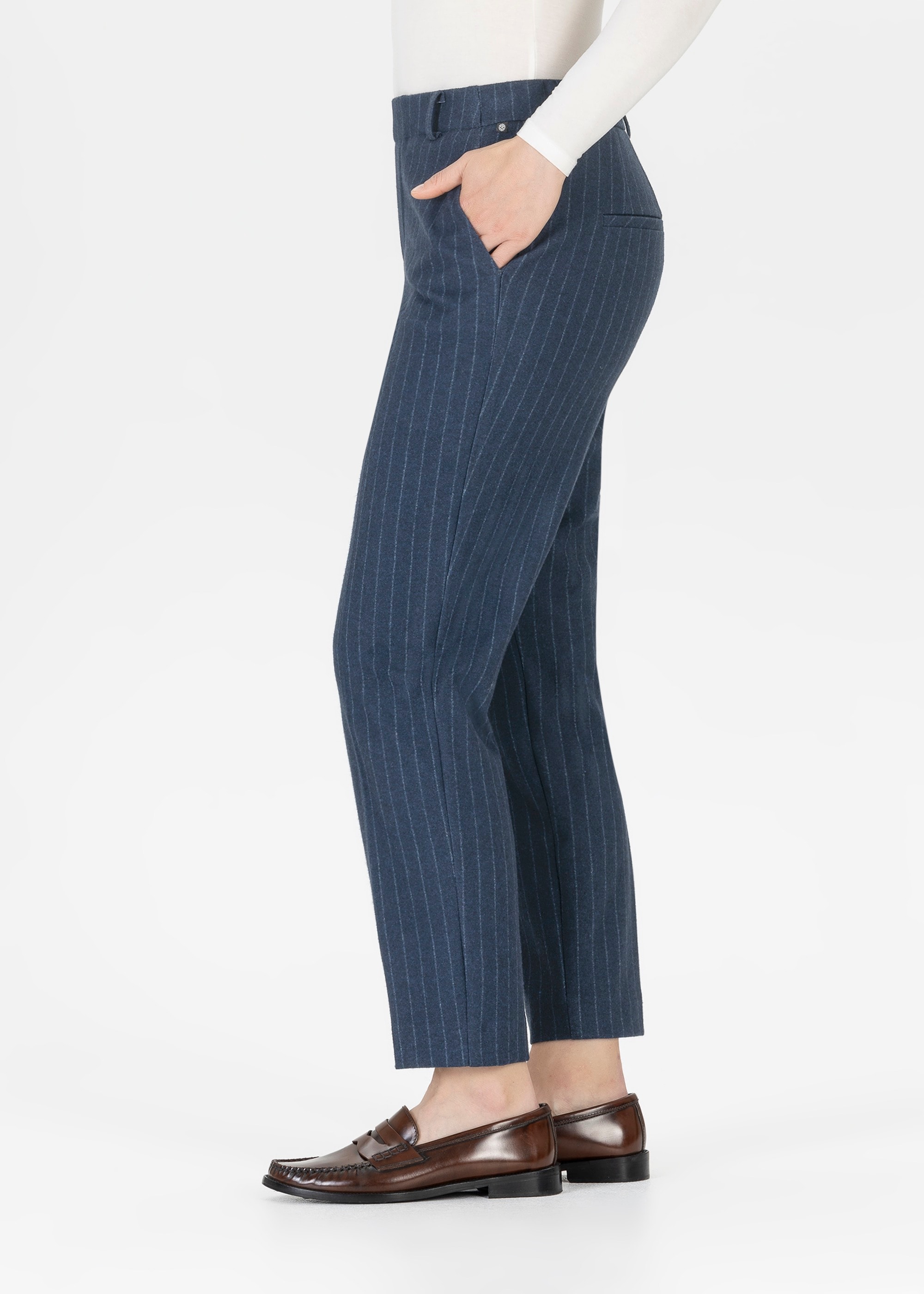 Stehmann Stoffhose  mit Nadelstreifen, aus Viskose und Elasthan