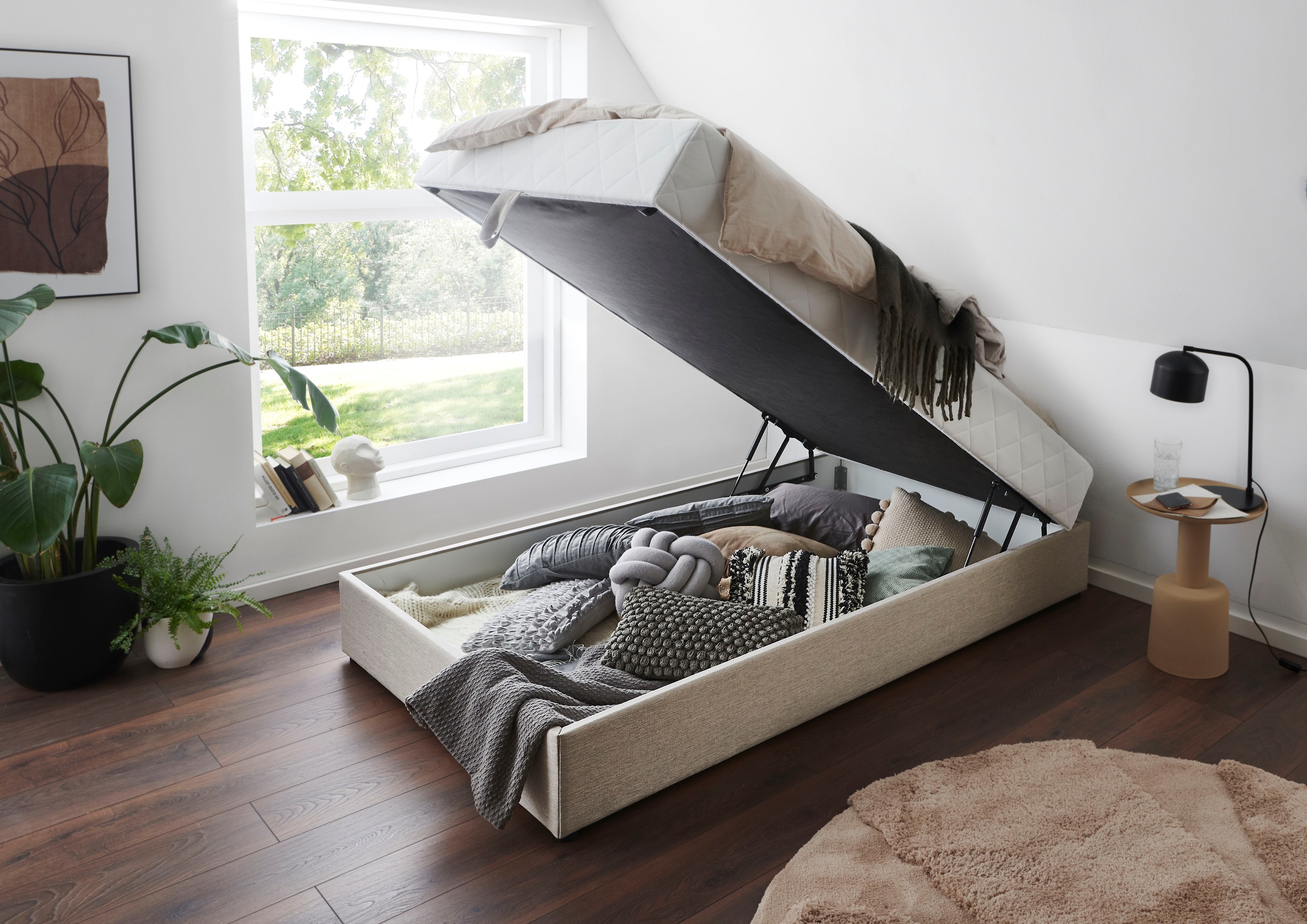 ATLANTIC home collection Boxbett »BELINA« mit Taschenfederkernmatratze und geräumigem Bettkasten