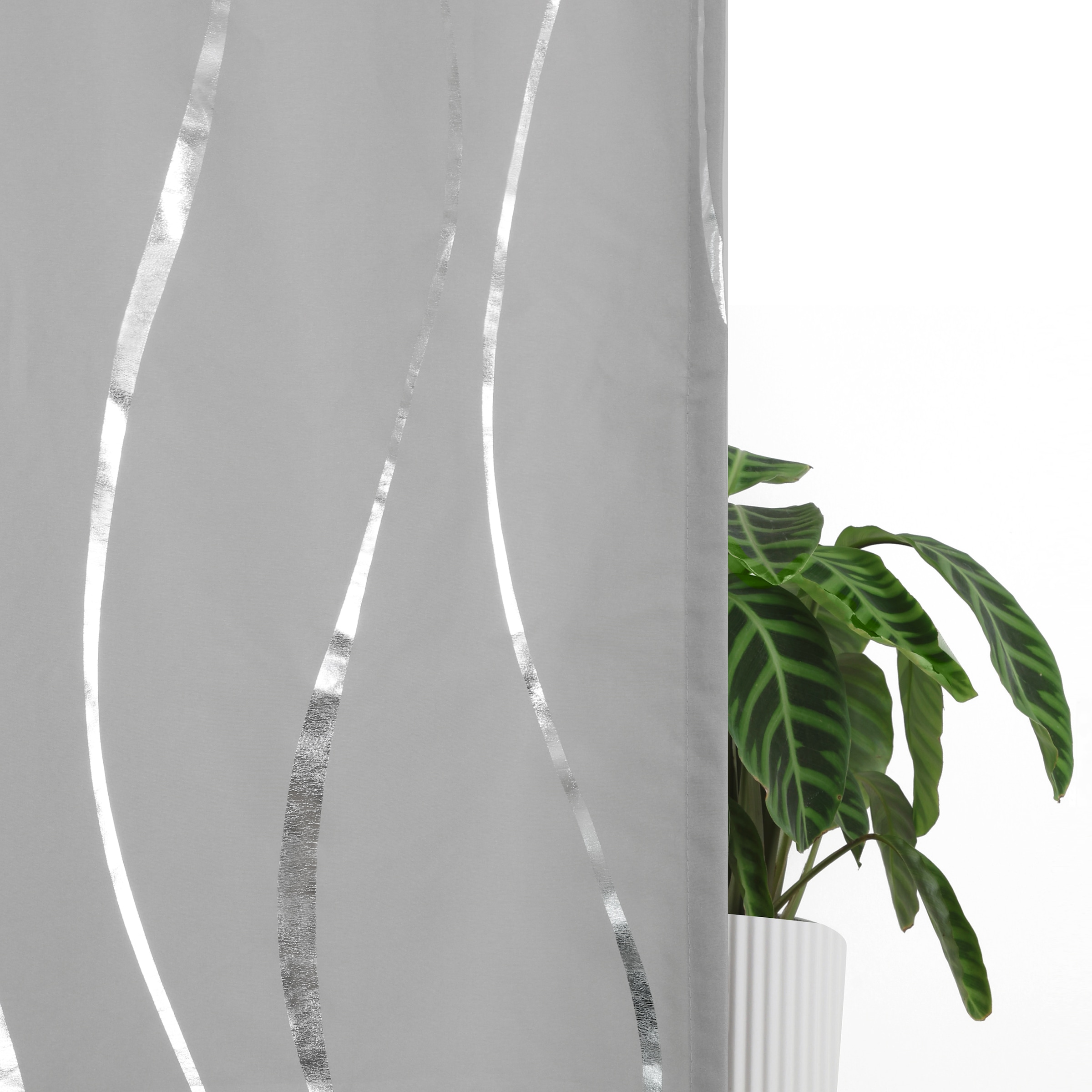 GOODproduct Gardine »Quinnton« Kräuselband 2 Stk. tlg. Blickdicht, 2er‑Set. Metallic‑Akzenten, Kräuselband