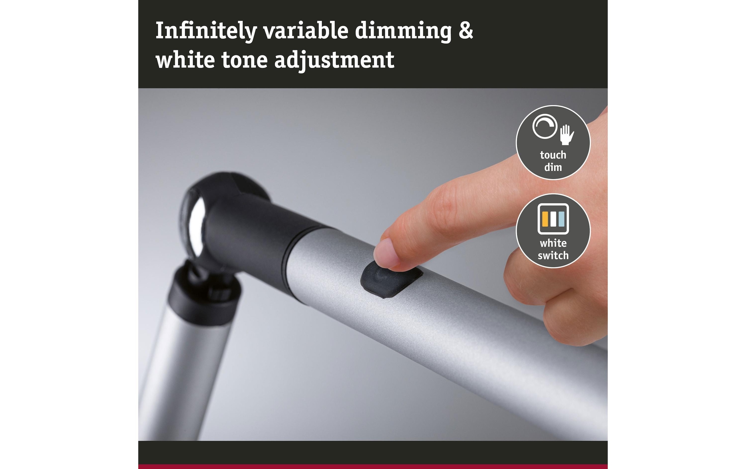 Paulmann LED Schreibtischlampe »Paulmann Schreibtischleuchte LED 3-Step-Dim Silber« LED-Modul kaltweiss | warmweiss