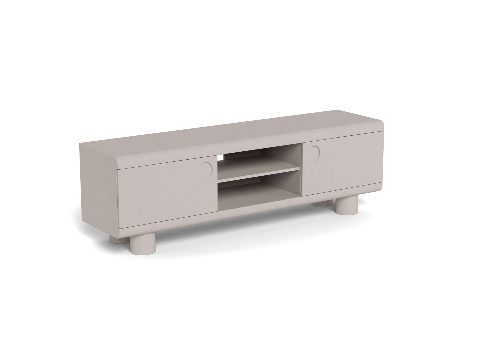 ACTONA GROUP Meuble TV »Magee - eleganter TV- Tisch für das moderne Wohnzimmer« Peint en gris chaud. 2 compartiments et 3 étagères