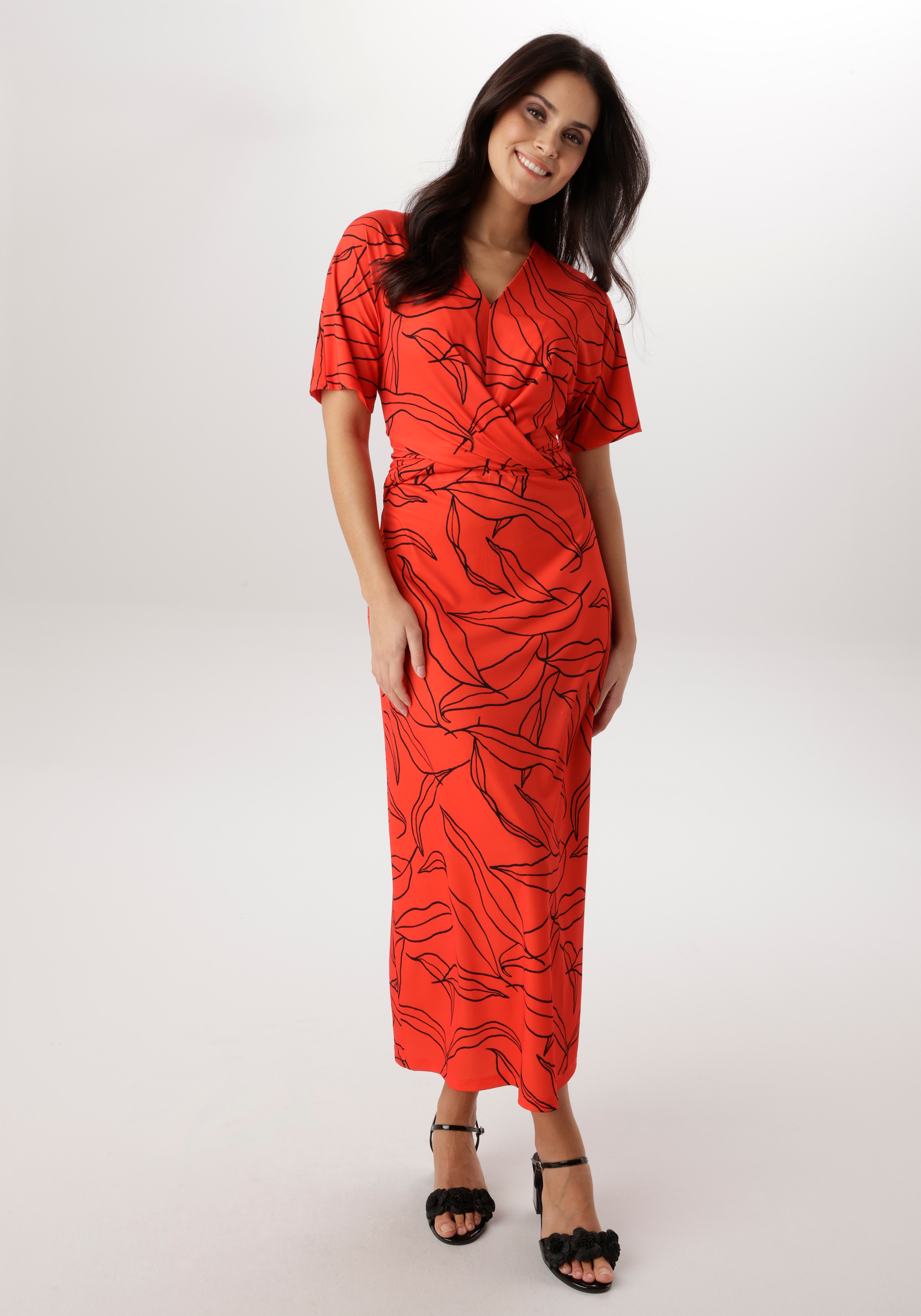 Aniston SELECTED Robe midi mit angedeuteter Wickelopik - NEUE KOLLEKTION