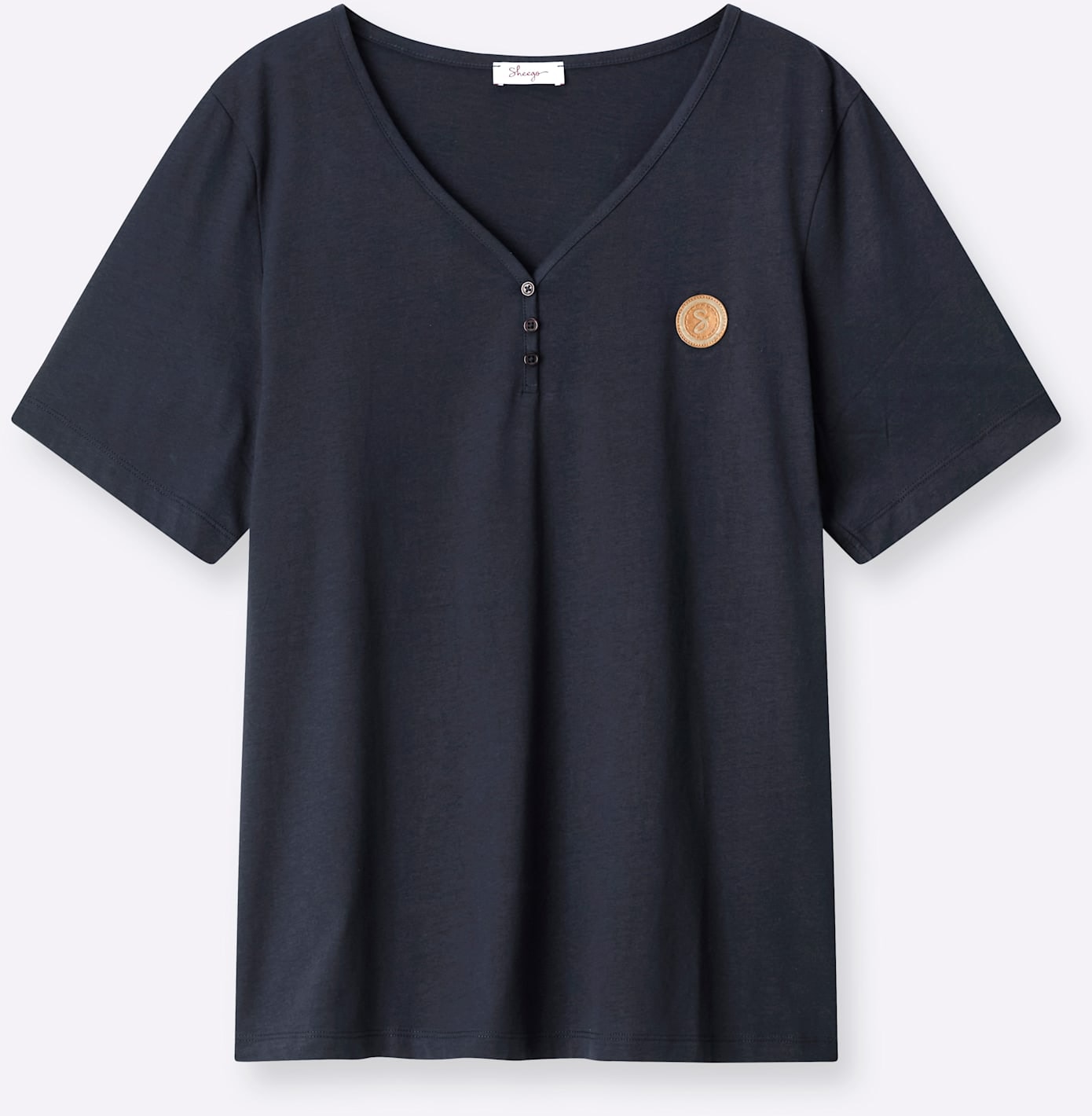 Sheego T-shirt en V »Kurzarm-Shirt« 1