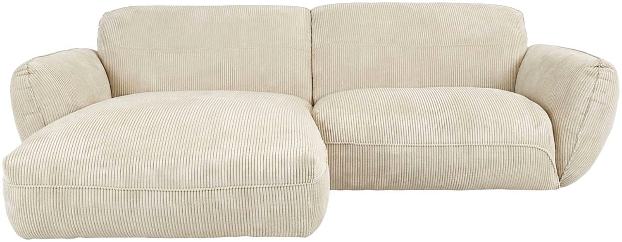 TRENDMANUFAKTUR Canapé d'angle »Be Chilled, modernes Lounge-Design mit stilvoller Kedernaht« avec confort d’assise doux, en velours côtelé de haute qualité à toucher doux
