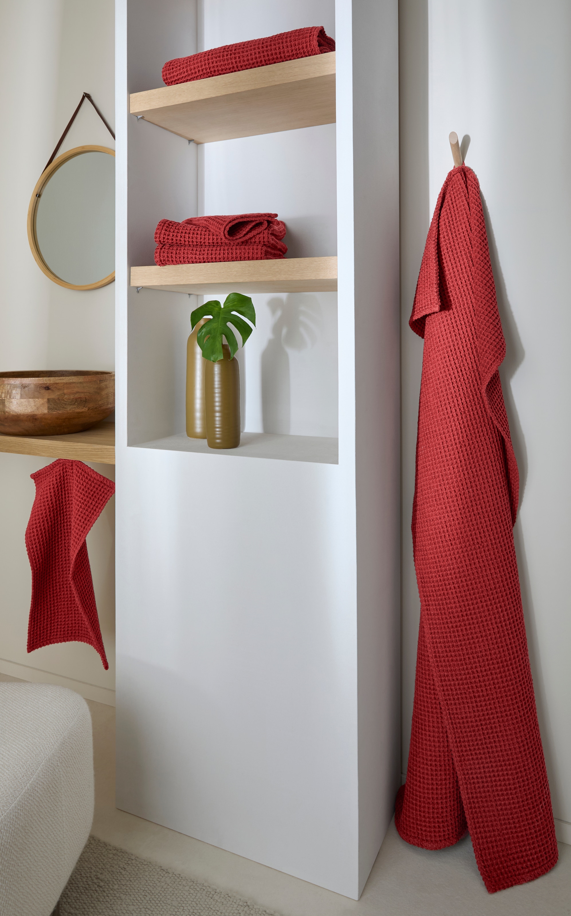 LeGer Home by Lena Gercke Set de serviettes »Tabina, Duschtücher, Handtücher, Gästetücher, Premium 500 gr/m²« Set 6 Piqué gaufré Premium Handtücher, 100% Baumwolle, weich, 5 Jahre Garantie