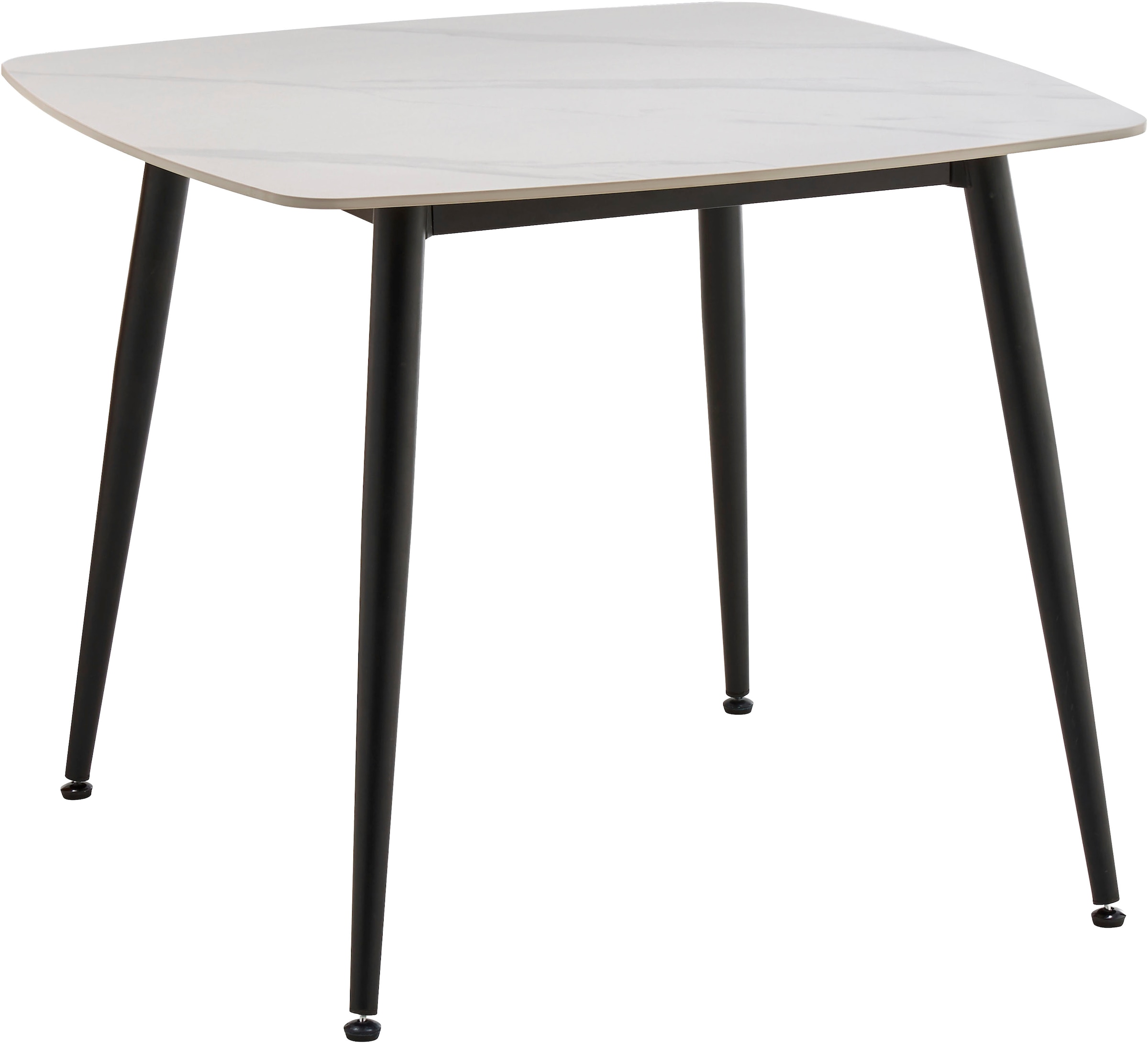 GOODproduct Ensemble de salle à manger »Nora« Ensemble, 5 tlg. avec 4 chaises confortables, table à manger en pierre frittée aspect céramique