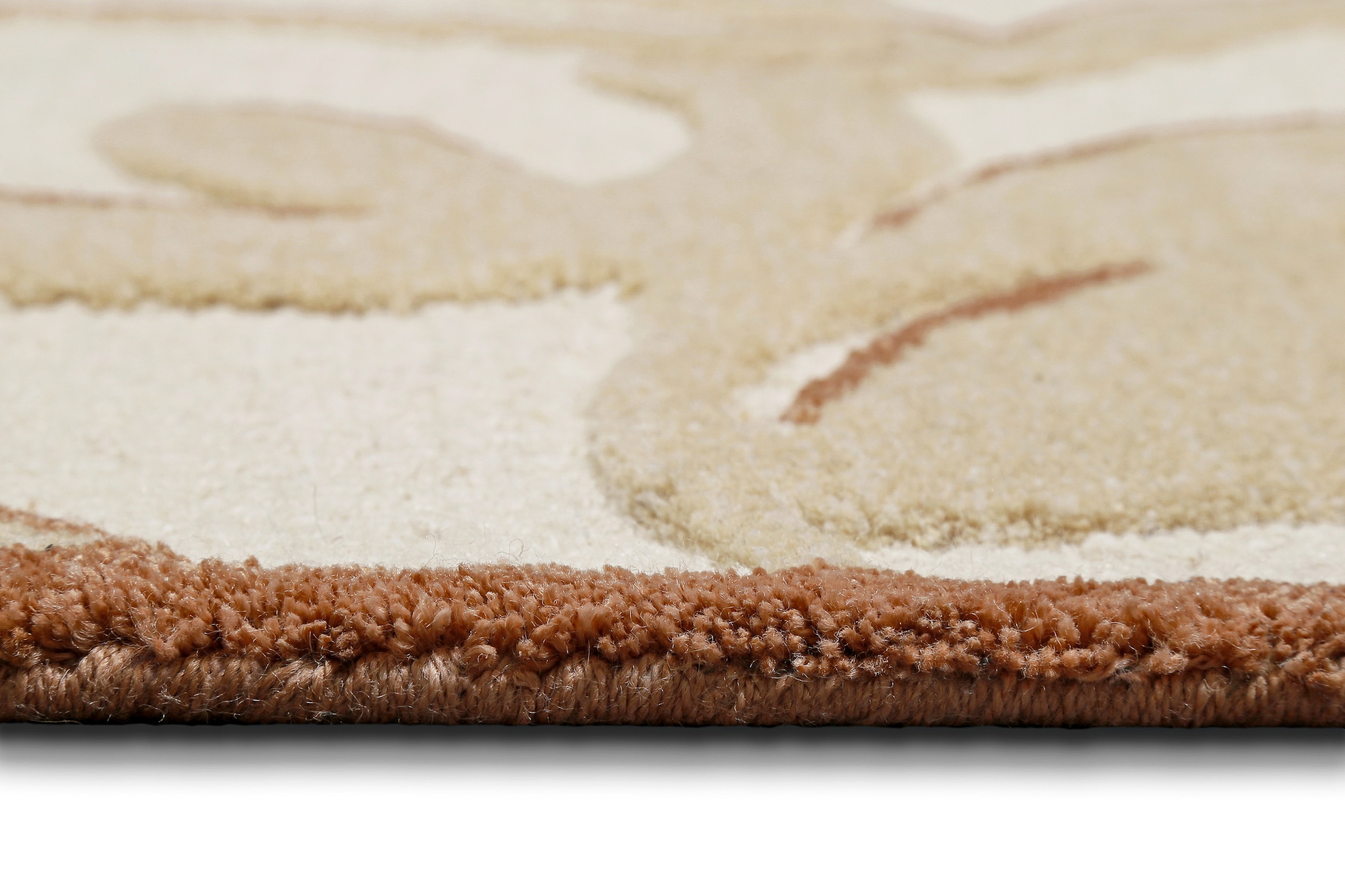 Wecon home Tapis »Summers Peak« Rectangulaire 16 mm Höhe Kurzflorteppich, Naturfaser, floral, Hoch-Tief-Effekt, handgetuftet