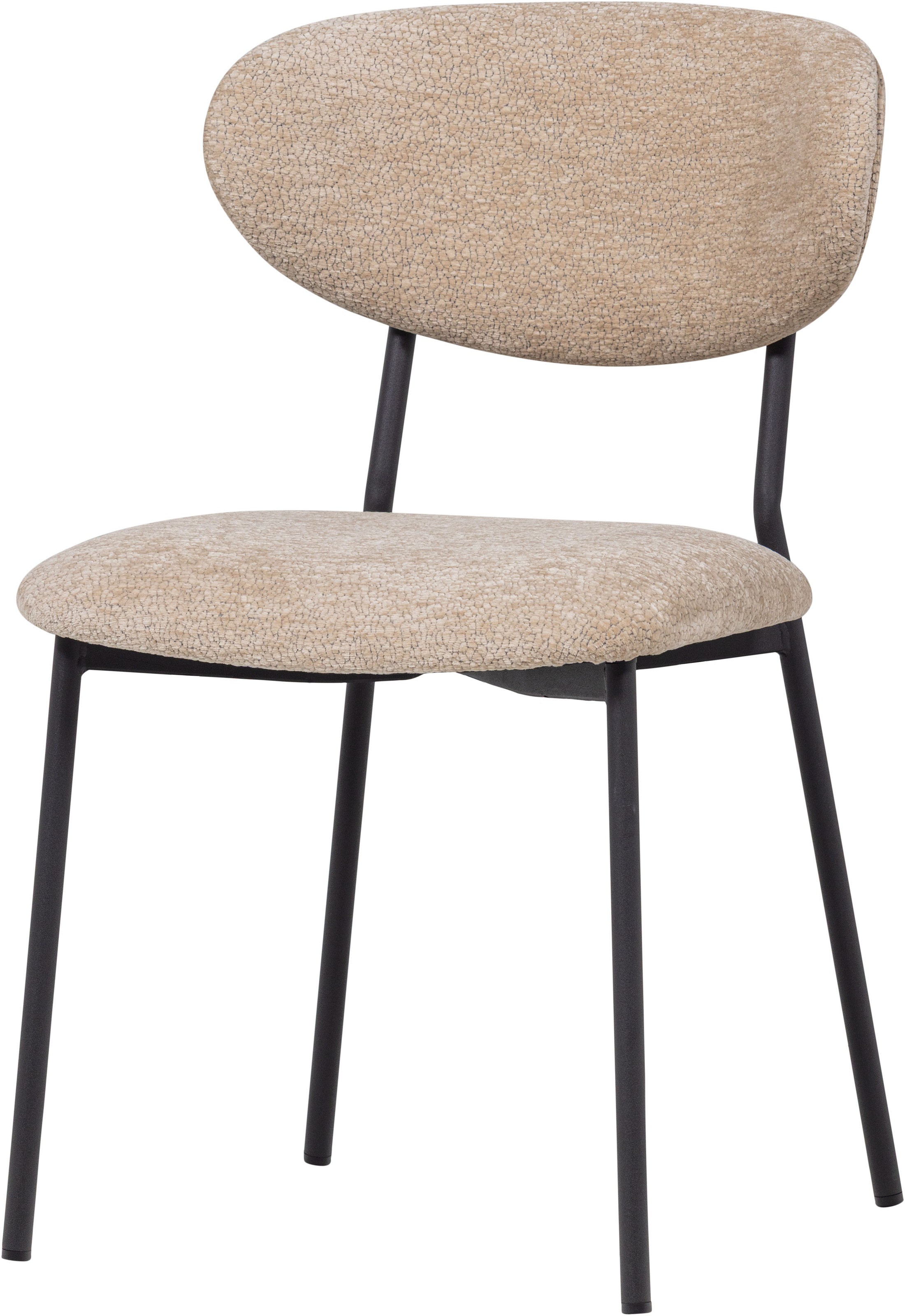 WOOOD Esszimmerstuhl »Kjeld stapelbar mit Bezug und Metallgestell, B 47 x T 53 x H 79 cm« (Set) 2 Stk.(Set, 2 St) Chenille, Tragkraft 120 kg, Geringe Verschleissfestigkeit