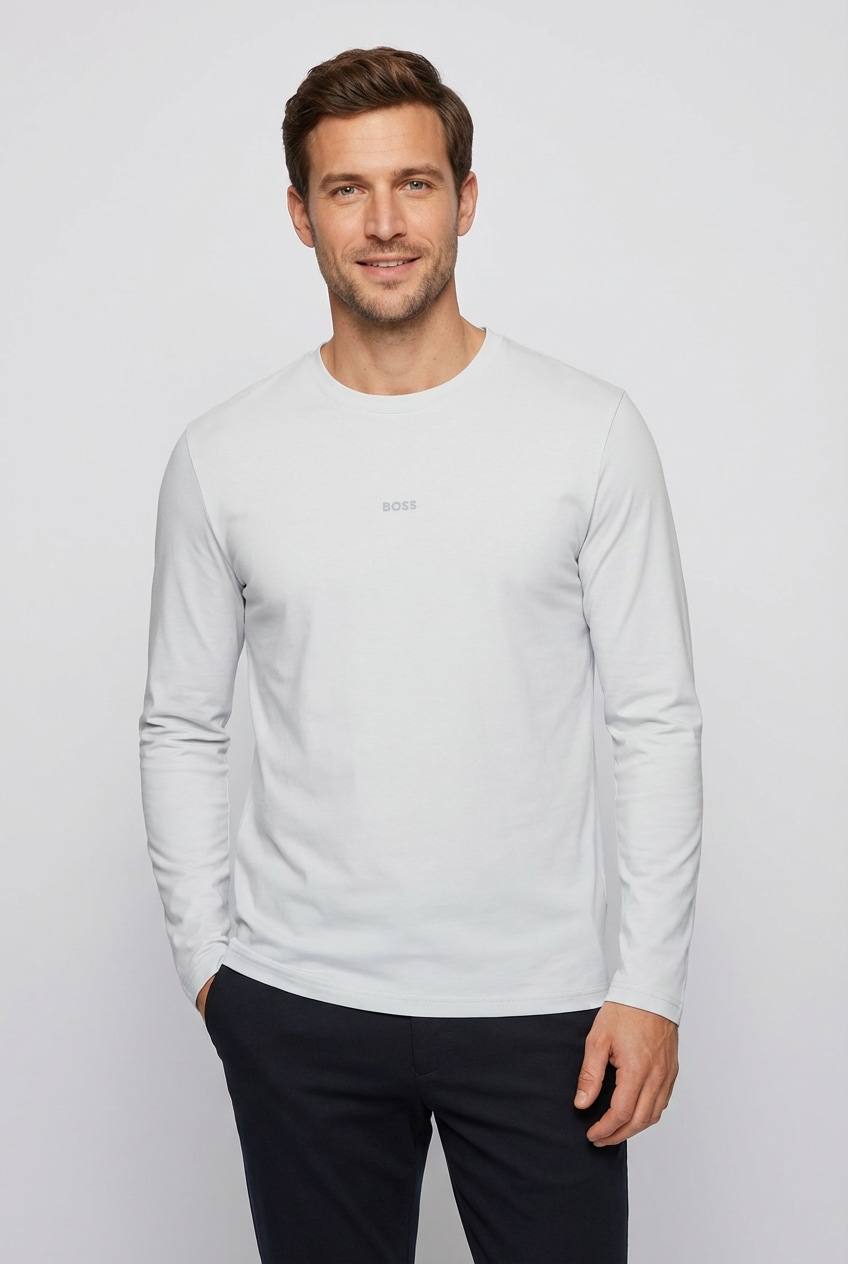 BOSS ORANGE T-shirt à manches longues »TChark« Rundhalsausschnitt, Regular Fit, mit BOSS-Logo