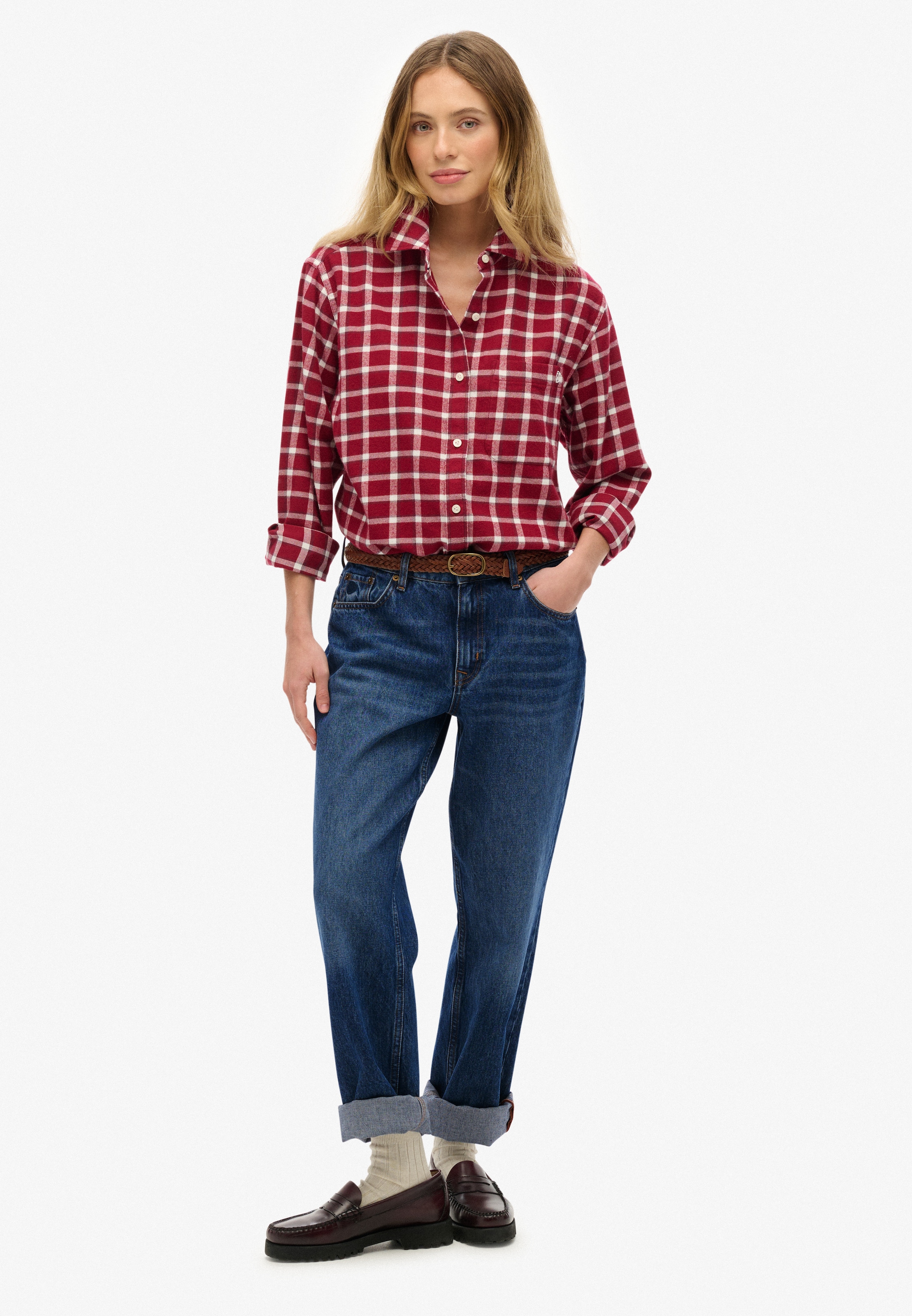 Superdry Blouse à carreaux »CHECK FLANNEL BOYFRIEND SHIRT«