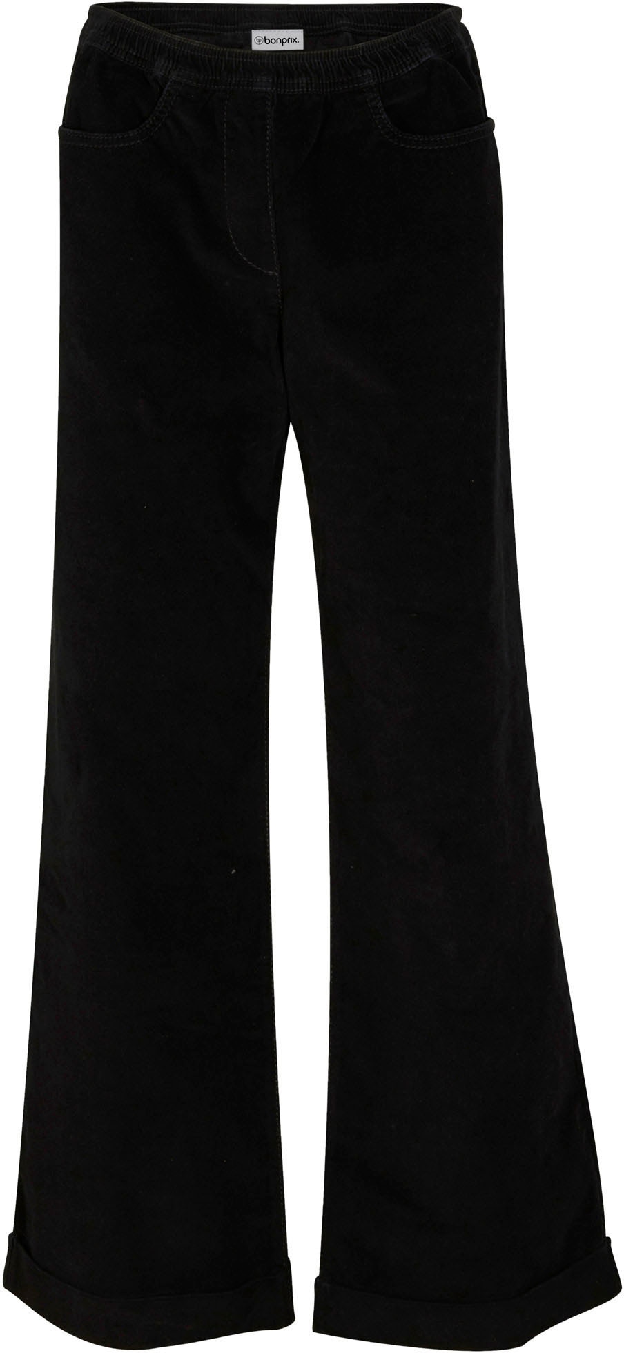 bonprix Pantalon en velours côtelé  Loose Fit, High-Waist-Design, mit Bequembund