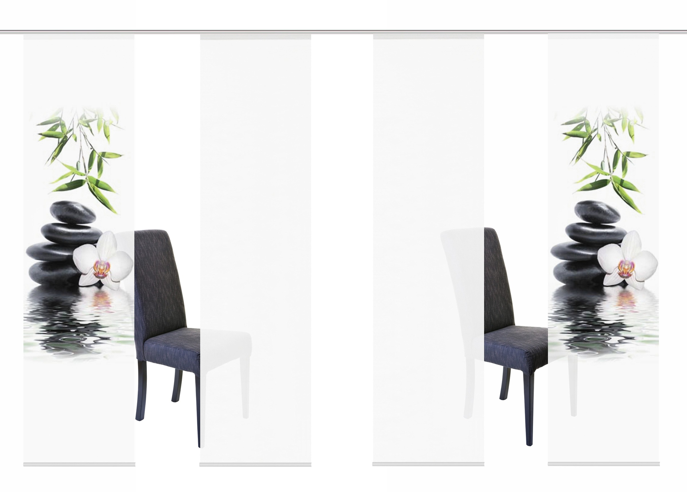 HOME WOHNIDEEN Schiebegardine »RUSKIN« Klettband 4 Stk. tlg. HxB: 245x60, inkl. Befestigungszubehör