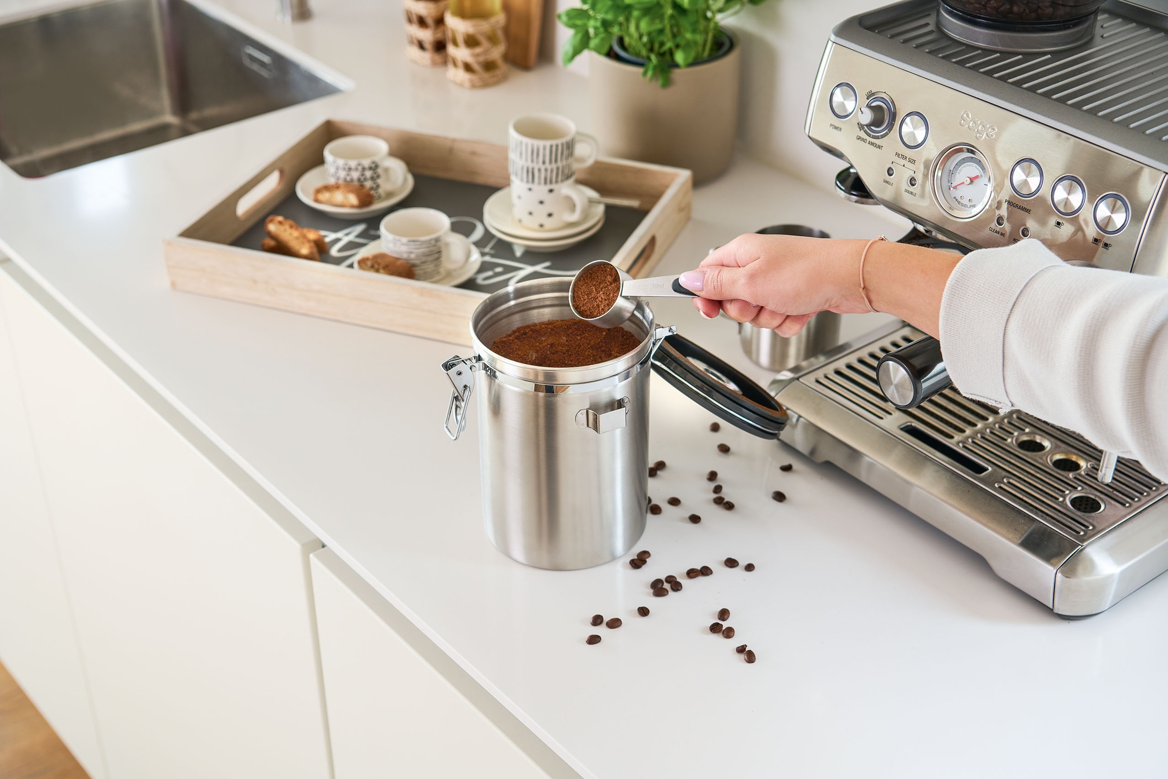 Zeller Present Kaffeedose 1 Stk. tlg. mit Datumsanzeige, Löffel