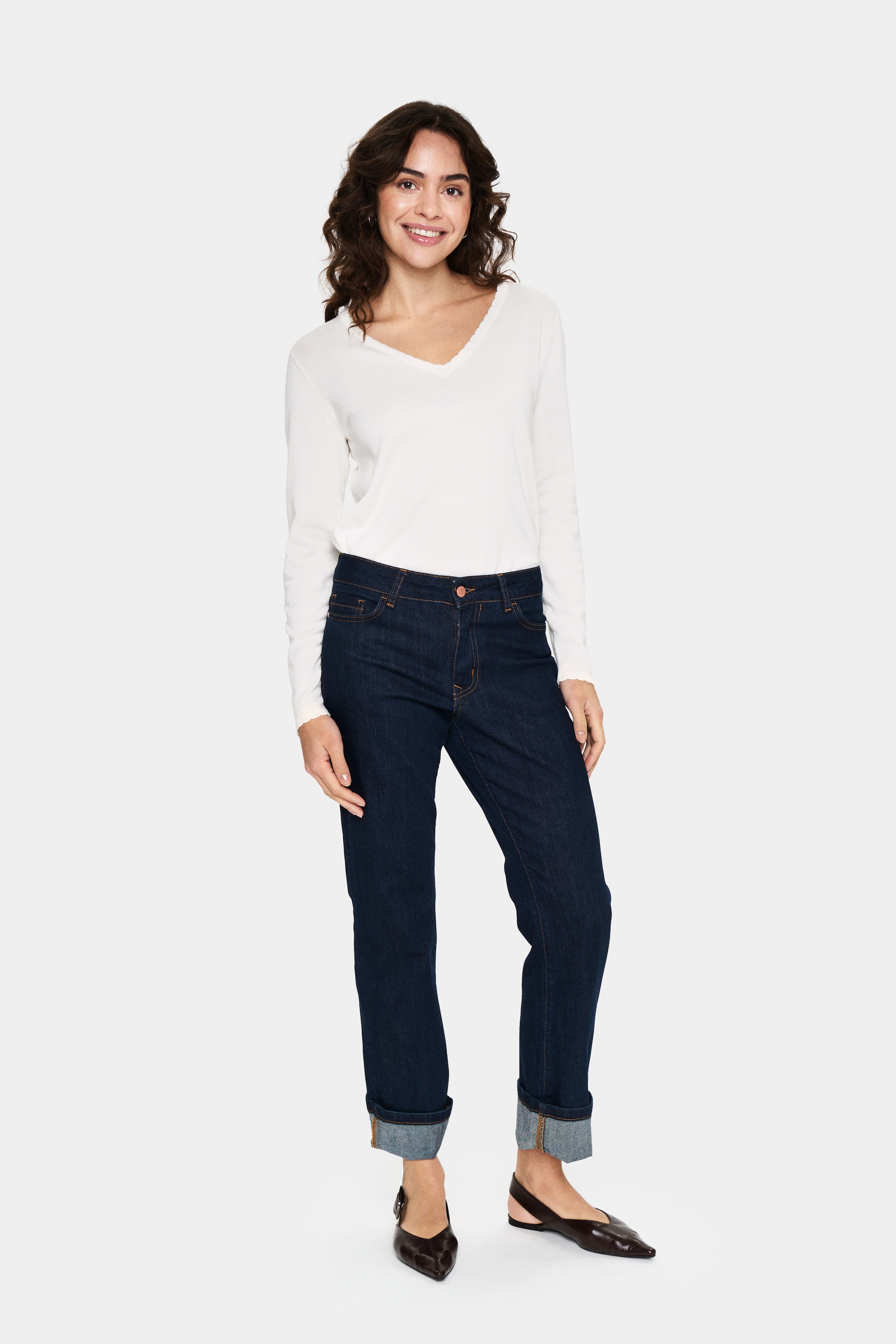 Saint Tropez »MilaSZ LS V-Neck Pullover« Viskosemischung, Regular fit