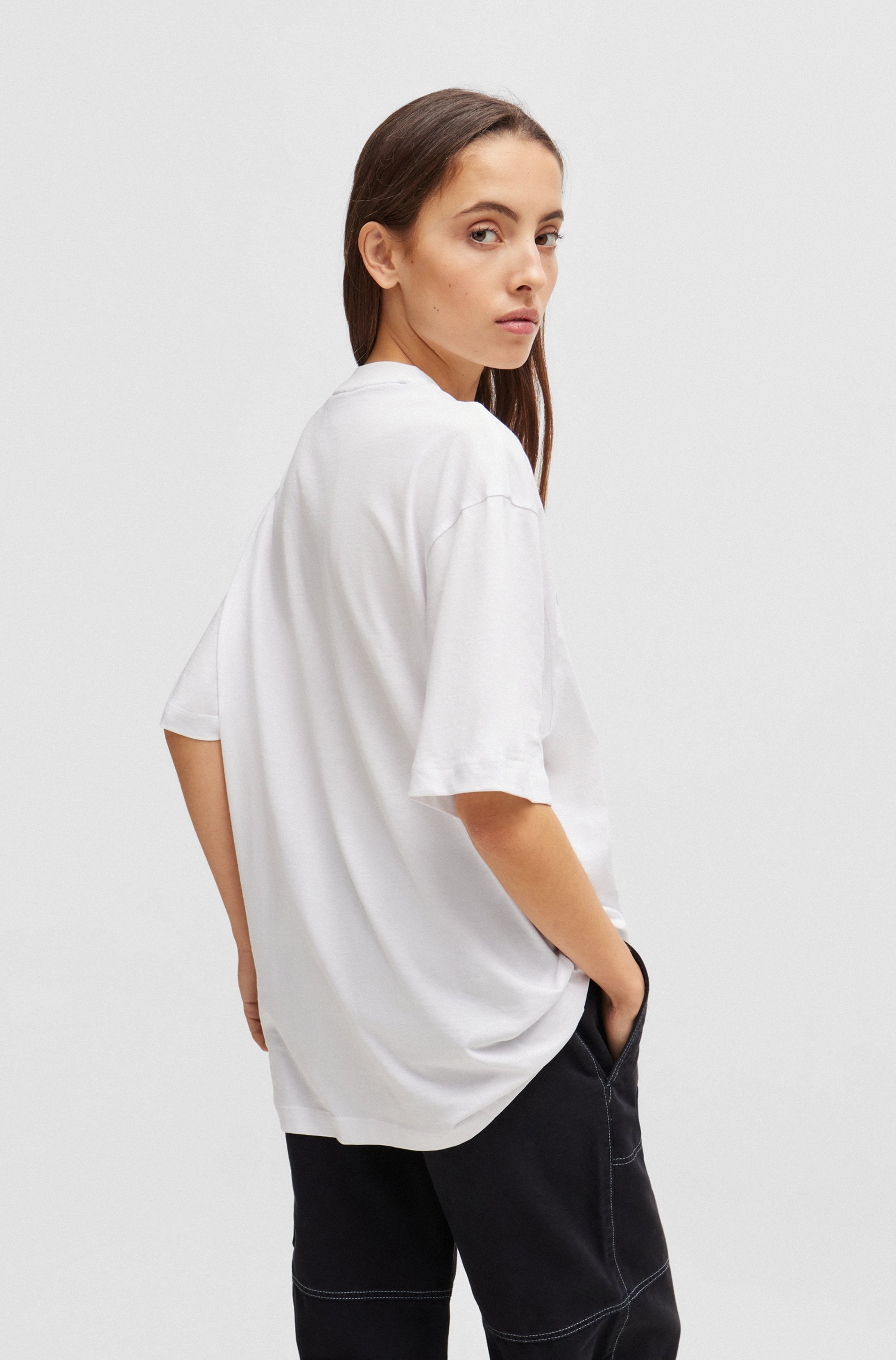 HUGO T-Shirt »Nico« mit grossem Logo-Print, Unisex