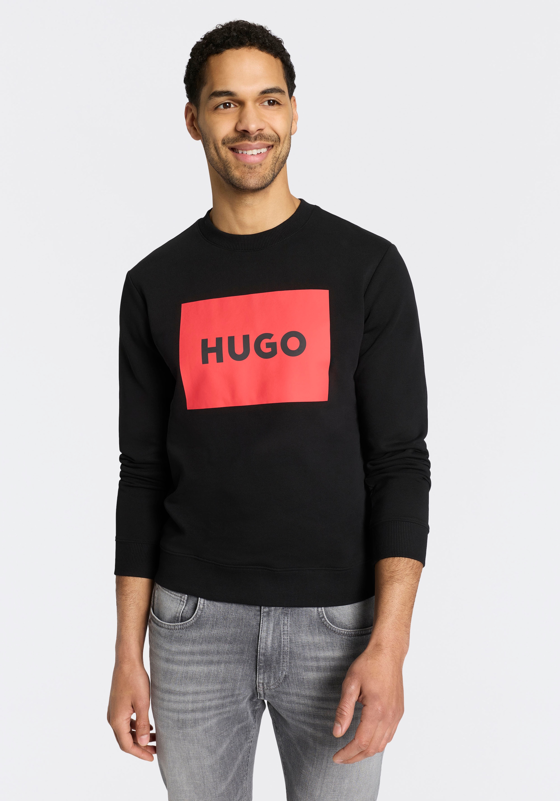 HUGO Sweatshirt »Duragol«, Rundhalsausschnitt, Regular Fit, grosser Logo-Druck
