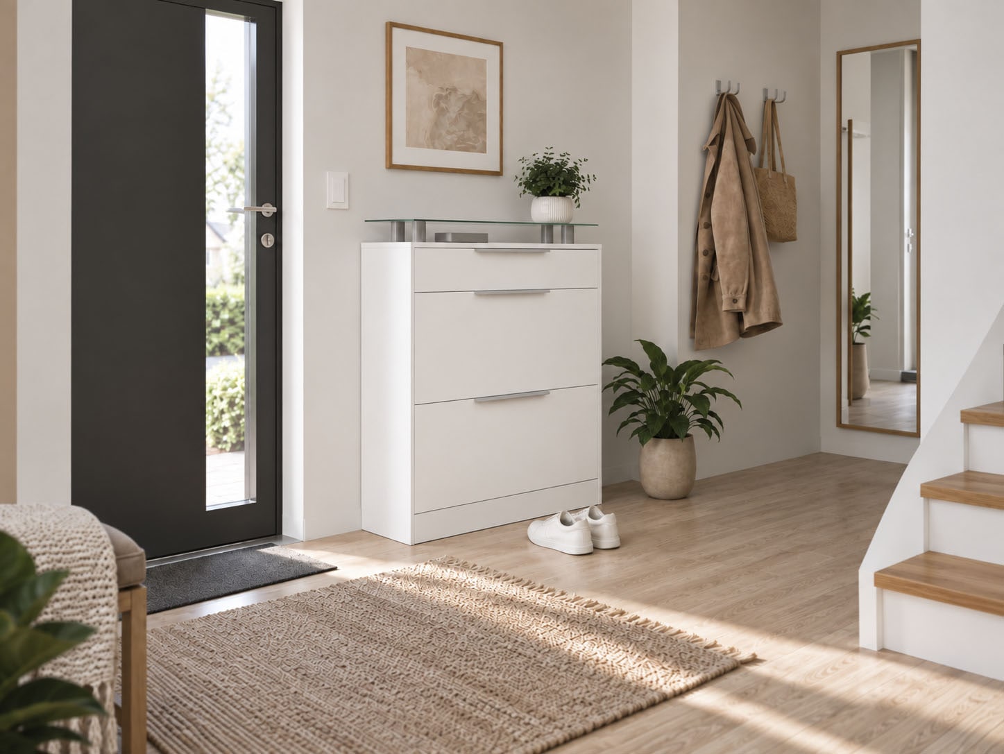 borchardt Möbel Armoire à chaussures »Oliva« largeur 89 cm, debout, avec 2 tambours doubles et 1 tiroir