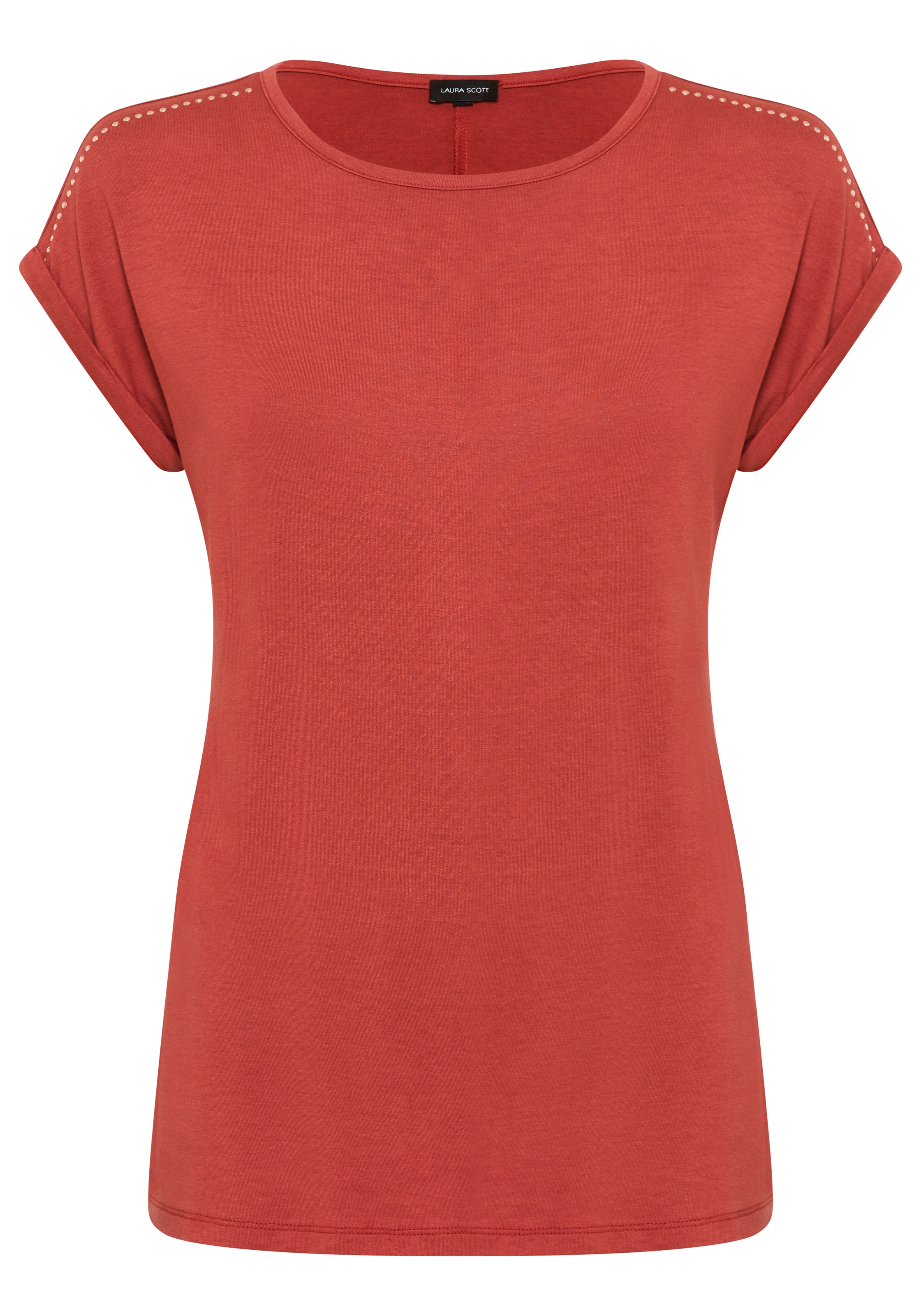 Laura Scott T-shirt mit dezenten Glitzerdetails an der Schulter, lockere Passform