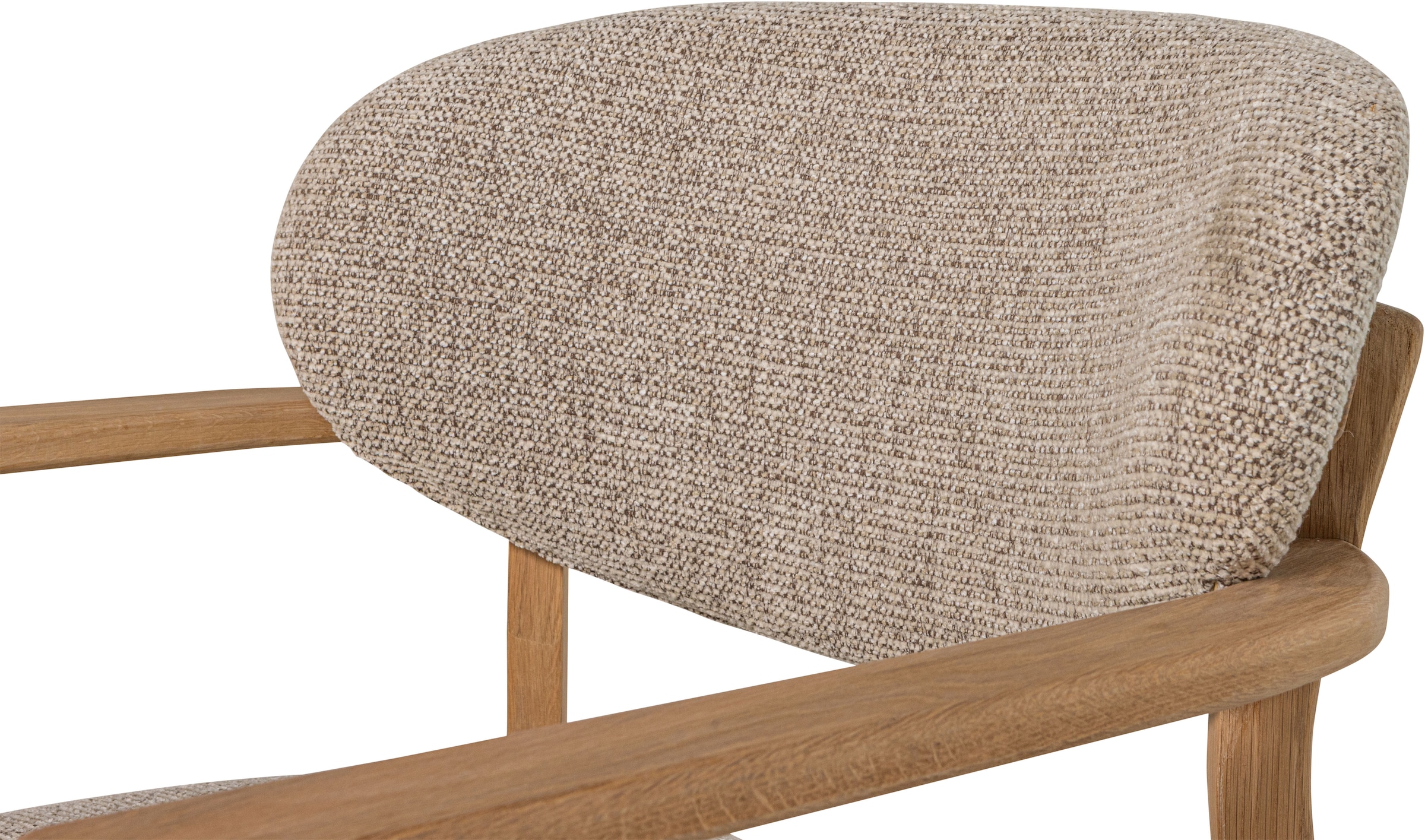 WOOOD Fauteuil lounge »Udar mit Eichenholzgestell und More-Melange-Bezug, B68 x T75 x H76 cm« très haute résistance à l'usure, accoudoirs intégrés, capacité de charge 120 kg
