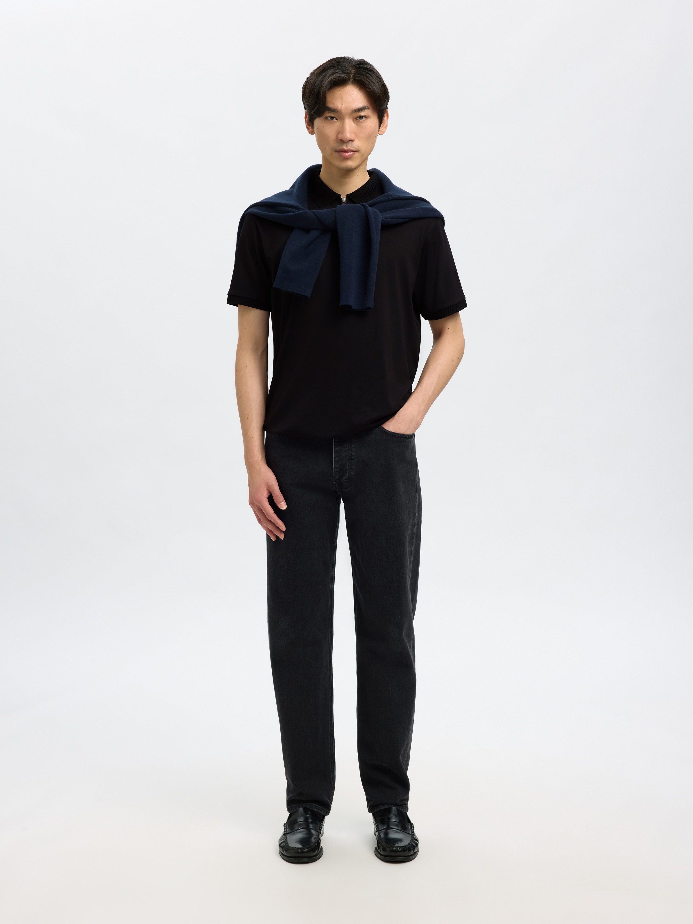 SELECTED Polo »SLHFAVE ZIP SS POLO NOOS« Baumwollmischung, regular fit