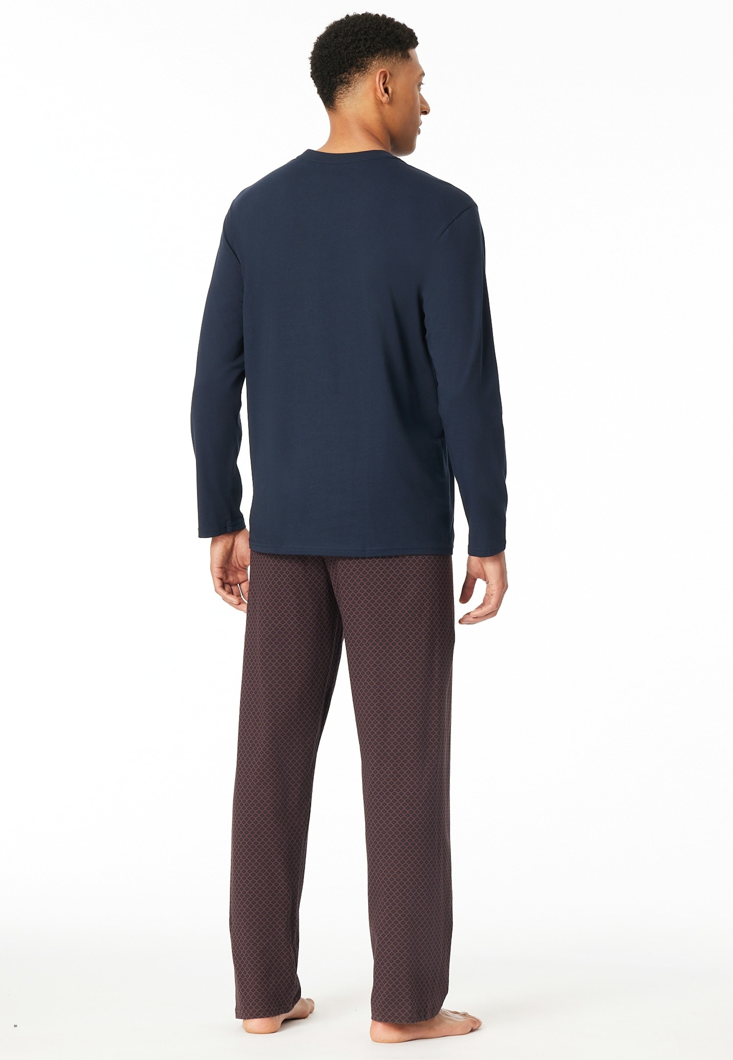 Schiesser Pyjama »Comfort Essentials« 2 pièces mit V-Ausschnitt und aufgesetzter Brusttasche