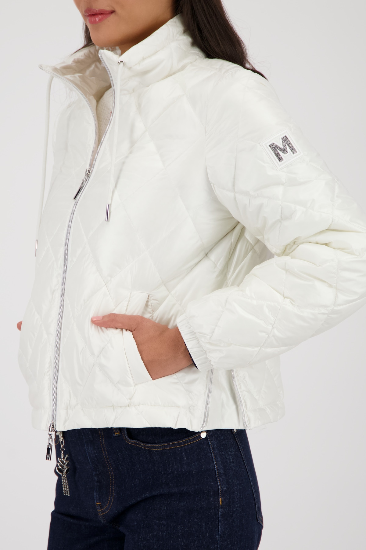Monari Steppjacke Stehkragen, Regular Fit, Seitenschlitze mit Reissverschluss