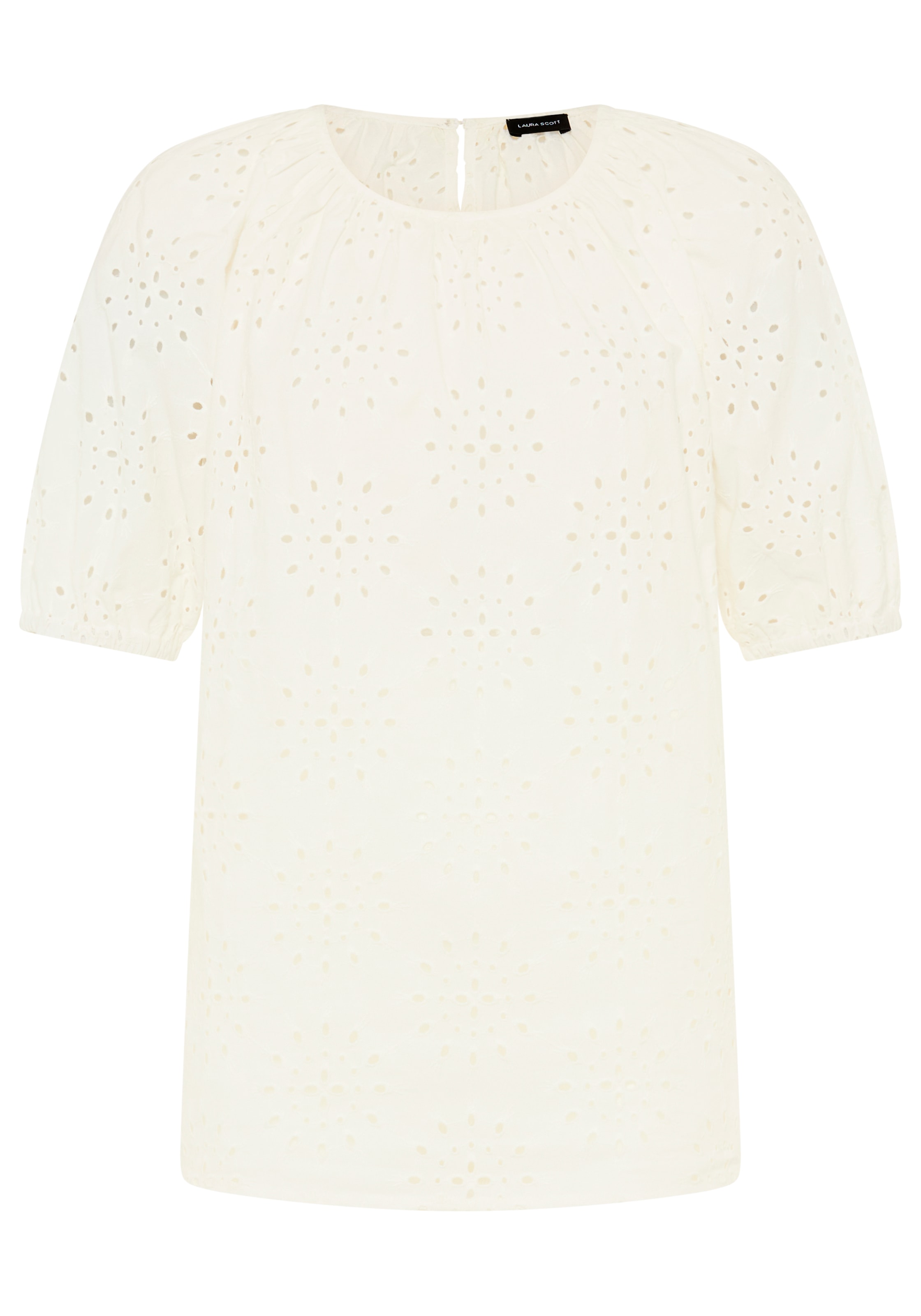 Laura Scott Blouse à enfiler mit echter Lochstickerei, aus Baumwolle