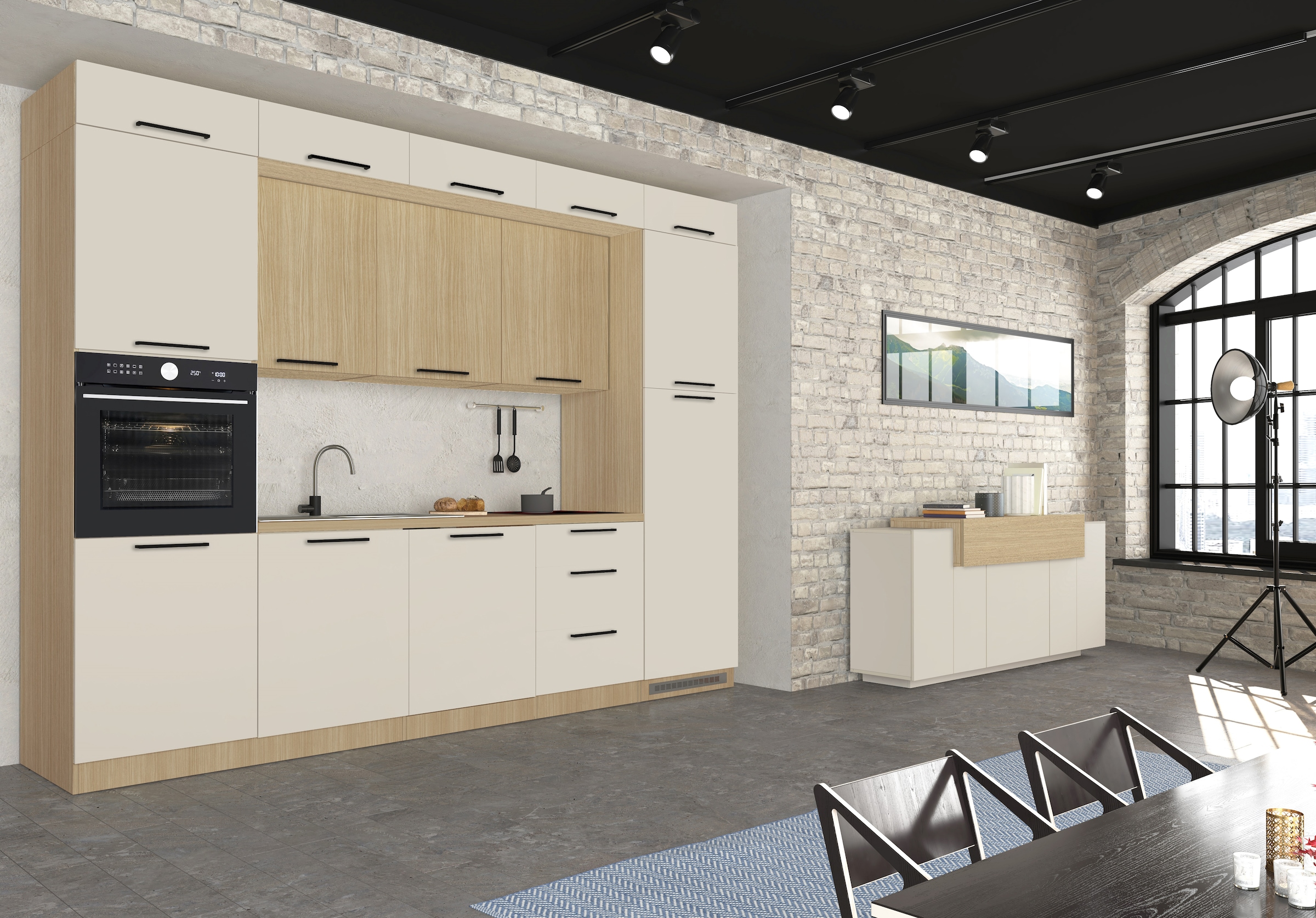 KOCHSTATION Armoire à poser »Luna, Hängeschrank, Küchenhängeschrank, Made in Italy« B/T/H: 60×60×20 cm, zusätzlicher Stauraum über der Arbeitsfläche