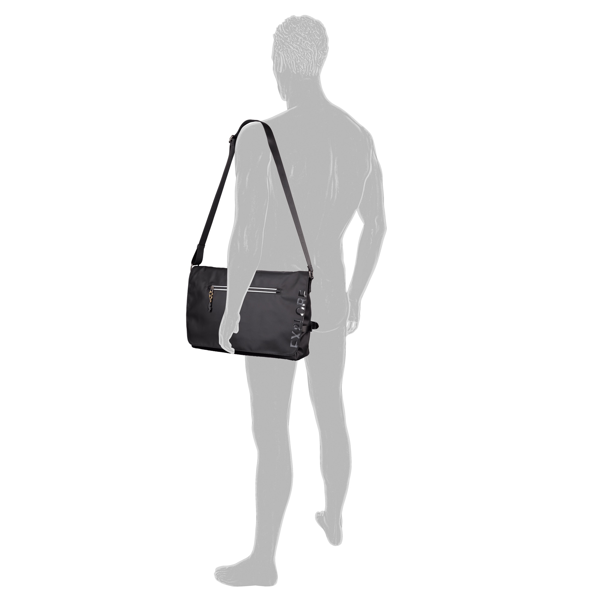 camel active Sac de messager »Explore« Sac bandoulière pour homme avec fermetures éclair réfléchissantes
