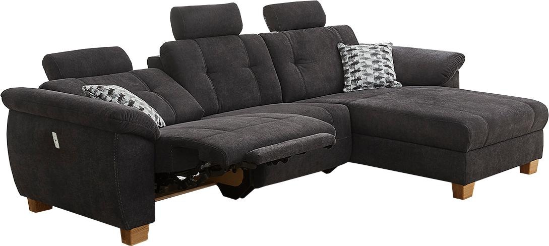 Jockenhöfer Gruppe Ecksofa »Savona L-Form, B: 299  cm« mit elektr. Relaxfunktion, USB, 2 Zierkissen & 3 Kopfstützen