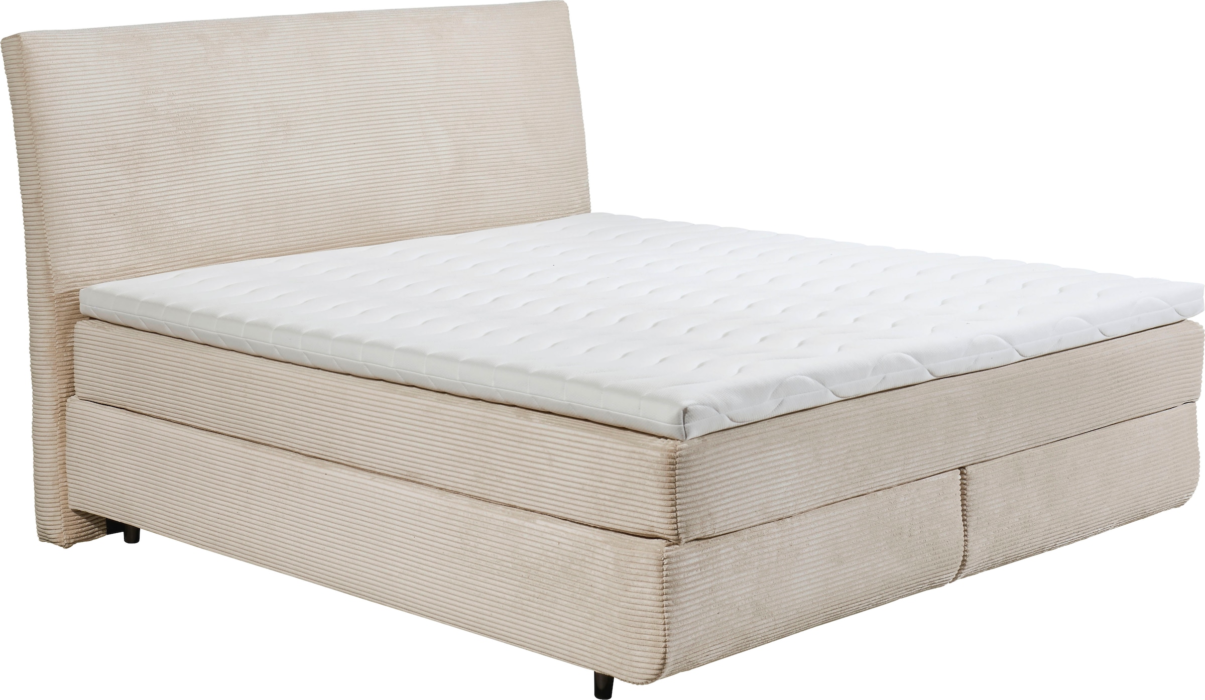 ED EXCITING DESIGN Boxspringbett »Marbella« Duo-Matratze- harte Kokosmatte, weiche Filzabdeckung, Matratzenhülle