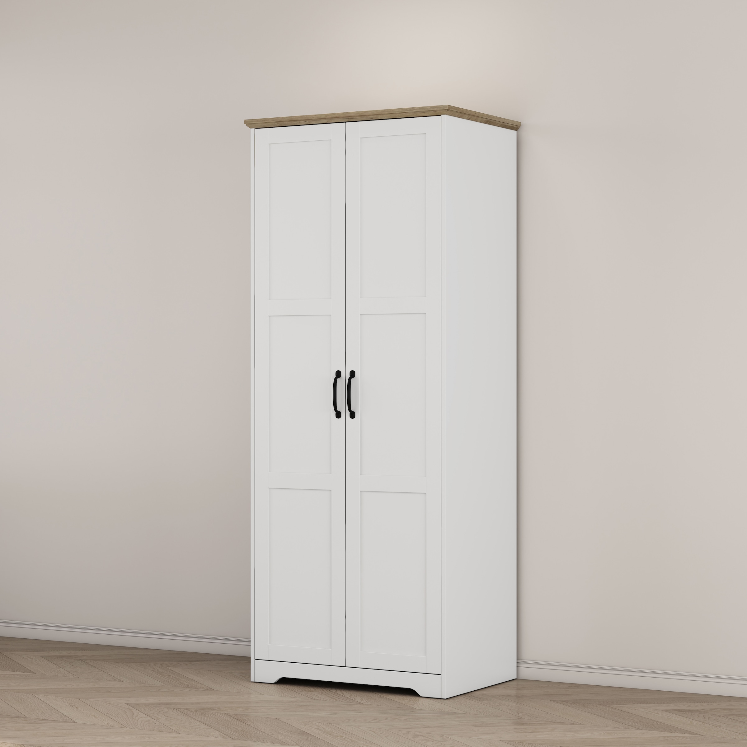 GOODproduct Armoires à vêtements »Emmilia Schrank Schlafzimmerschrank im Landhaus Design« Landhaus Schrank mit  2 Türen in Breite 82,7cm, Höhe 2m
