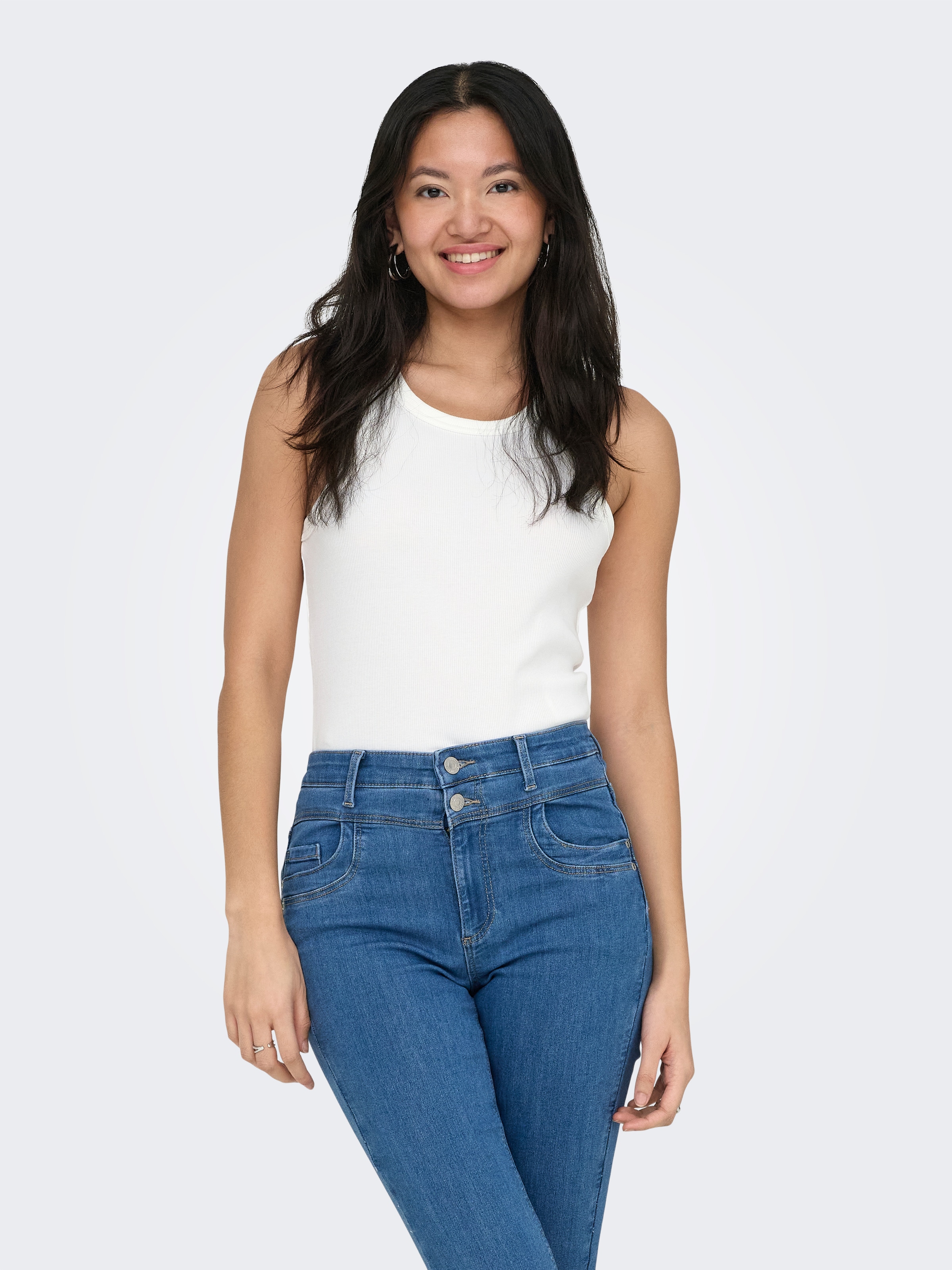 ONLY Débardeur »ONLVAL 2-WAY TANK TOP JRS NOOS« mélange de coton, col rond