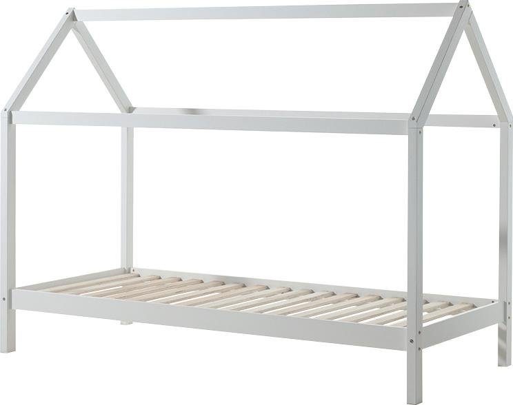 Vipack Lit de maison »Dallas, Hausbett Kiefer massiv, stabil gebaut, mit Rolllattenrost« L/H/P env. 208x158,5x98 cm, toit décoratif personnalisable,  au choix avec ou sans tiroir de lit, 2 couleurs au choix