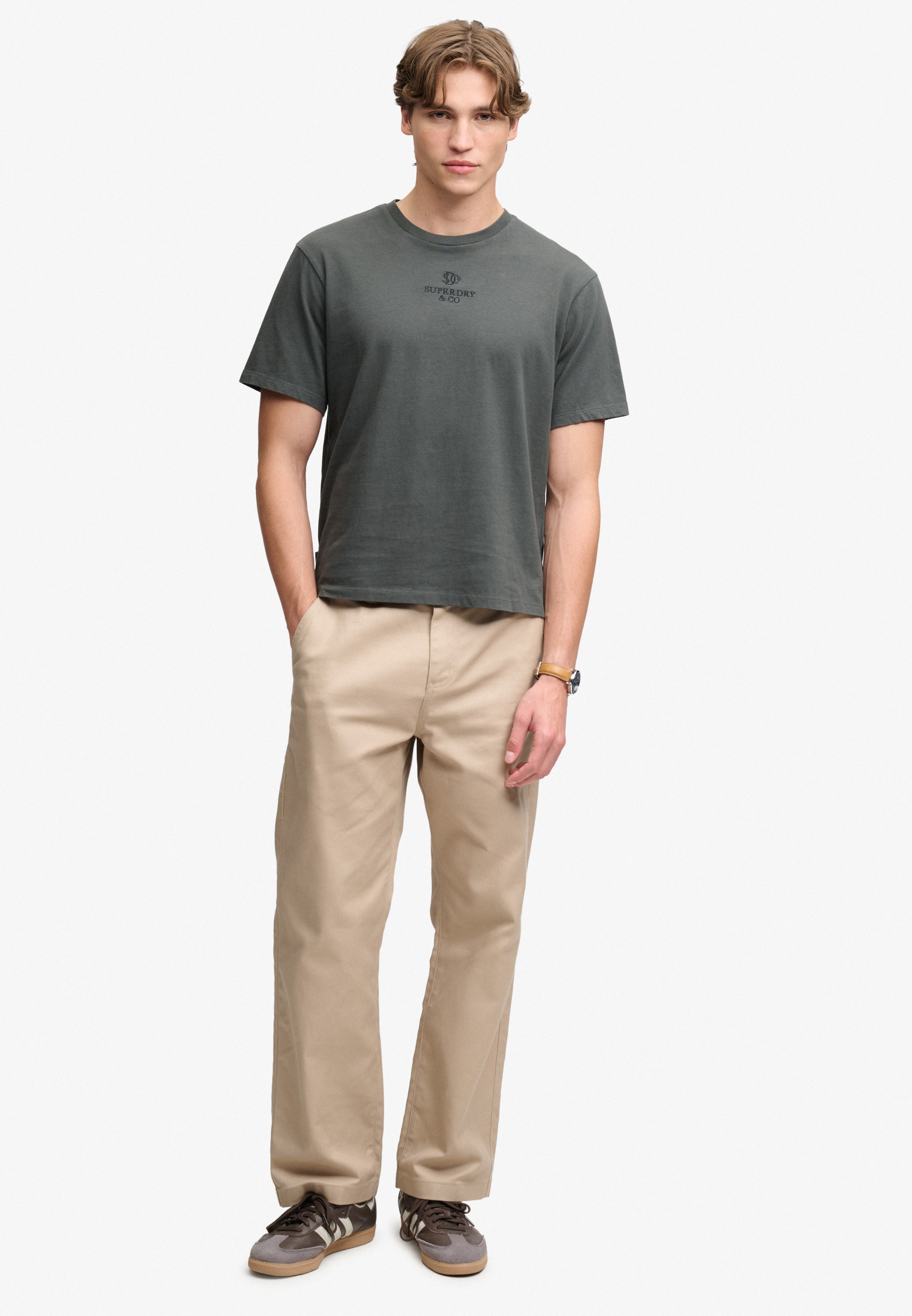Superdry Shirt à col rond »MICRO LOGO T SHIRT« coton, coupe ample