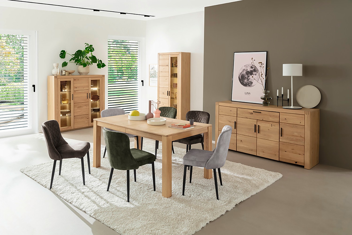 MCA furniture 4-Fussstuhl »ABOSHI Esszimmerstuhl (4er Set)« (Set) 4 Stk.Taschenfederkern, Metall schwarz,Vintage-Veloursoptik,belastbar 120 kg