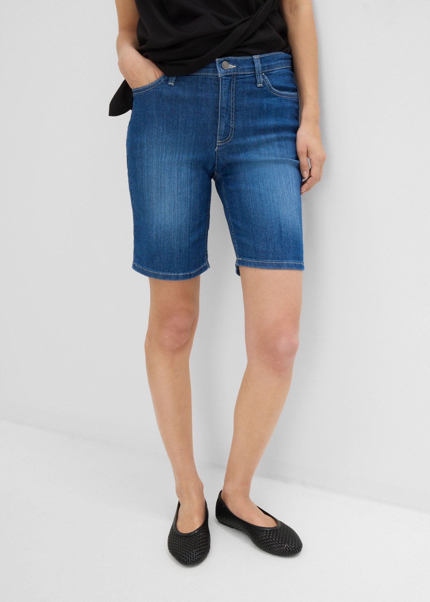 bonprix Bermuda  Coupe regular fit, en coton, polyester et élasthanne