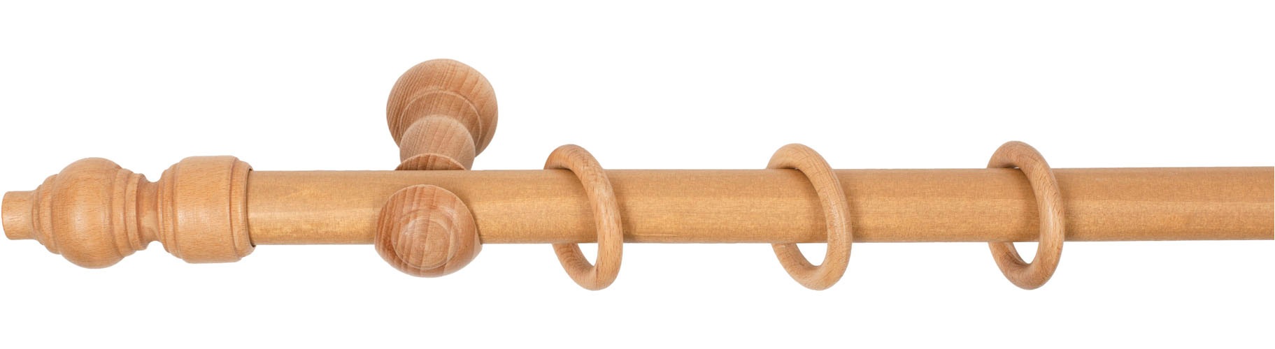 SN DECO GROUP Gardinenstange »Filigrano« 1 läufig-läufig Fixmass 28 mm, Holz, verschiedene Längen und Farben, Komplettset