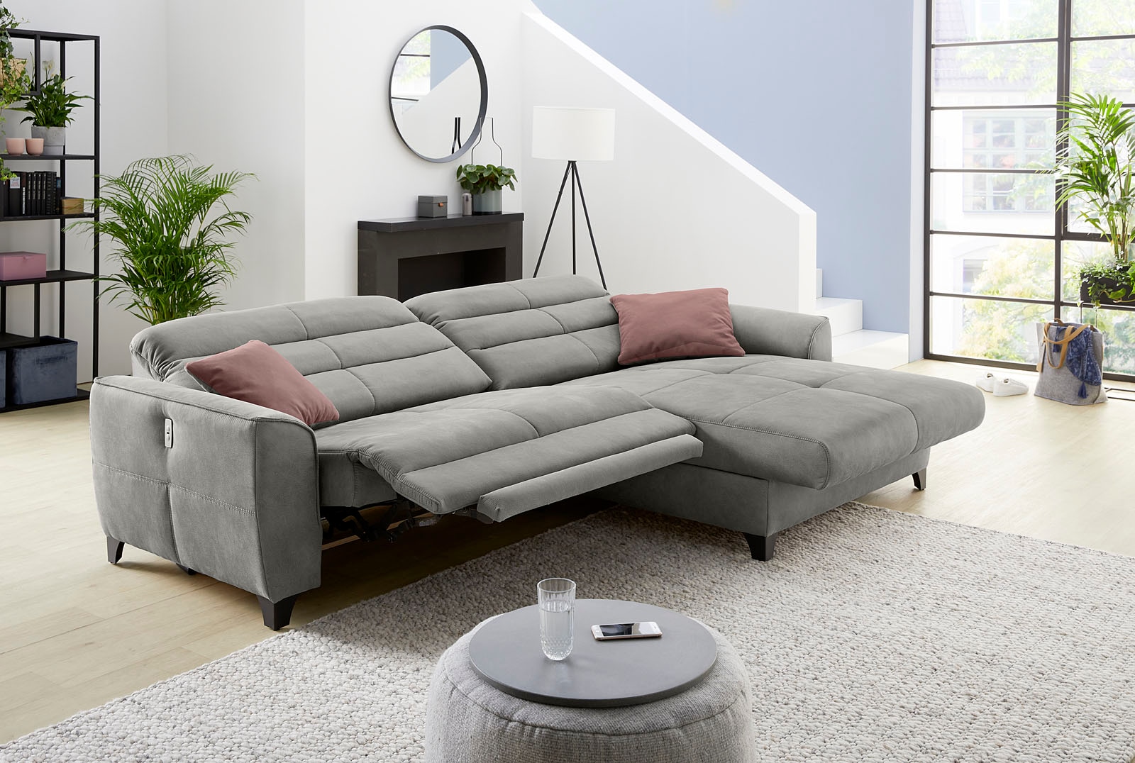 Jockenhöfer Gruppe Ecksofa »Double One L-Form, B: 288 cm, 2x120 cm breite, elektr. Relaxfunktionen« mit 2x 120cm breiten, elektromotorischen Relaxfunktionen