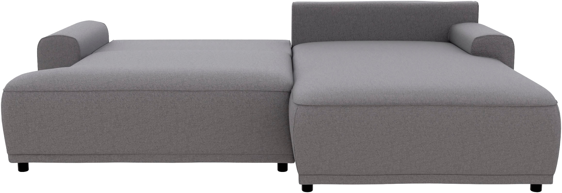 TRENDMANUFAKTUR Canapé d'angle »Fordon, Schlafsofa mit Bettkasten, Couch in L-Form, Breite 250 cm« en structure LUMOS, effet 3D, anthracite, méridienne droite