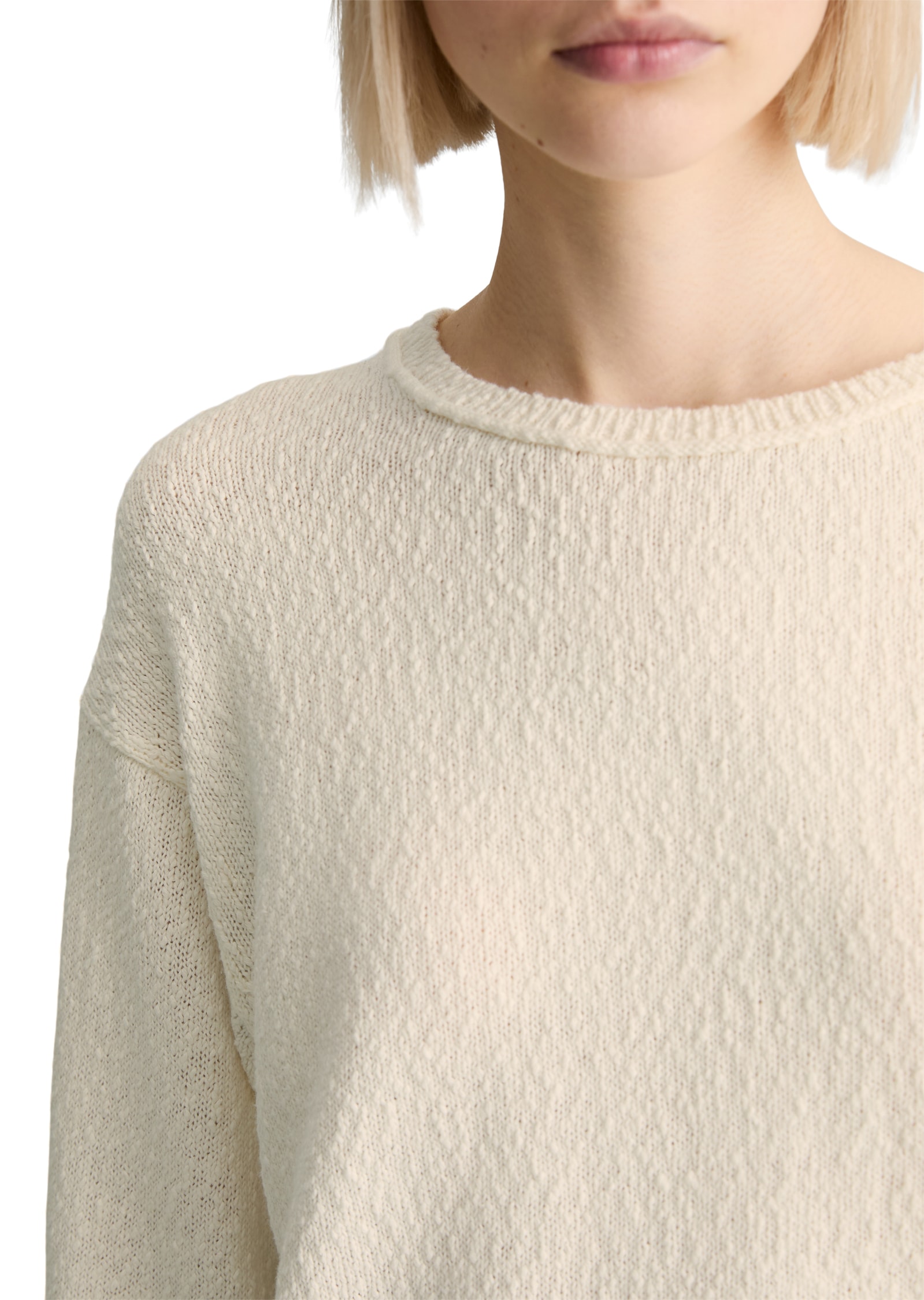 Marc O'Polo DENIM Pull à col rond coupe régulière en fil coton slub