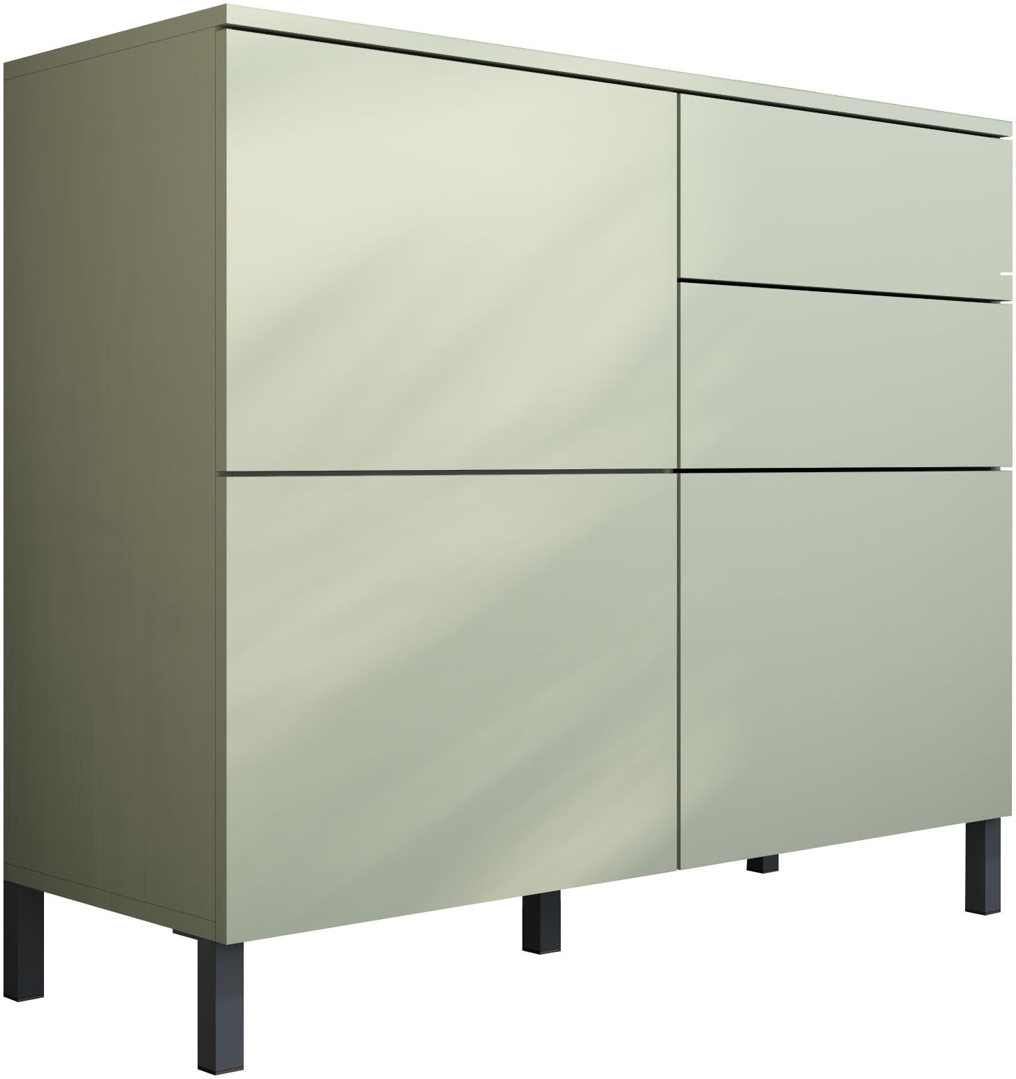 borchardt Möbel Commode »Haama, modern, grifflos, Metallfüsse, praktisch,  3 Türen« Push-To-Open, verstellbare Einlegeböden, viel Stauraum, Breite 93cm