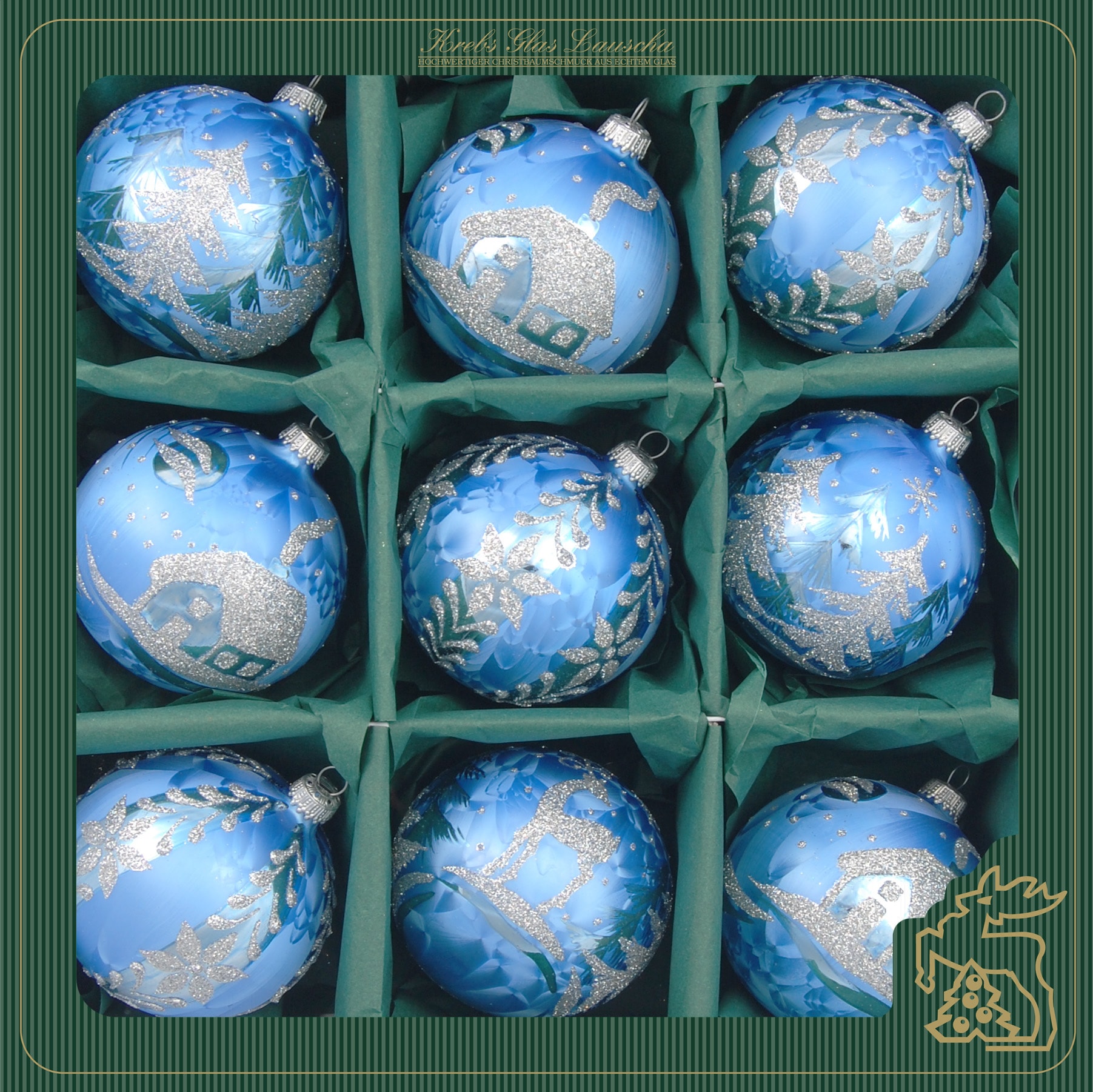 Krebs Glas Lauscha Weihnachtsbaumkugel »KGL03384, Weihnachtsdeko, Christbaumschmuck, Christbaumkugeln Glas« aus Glas, mit Weihnachtsmotiv
