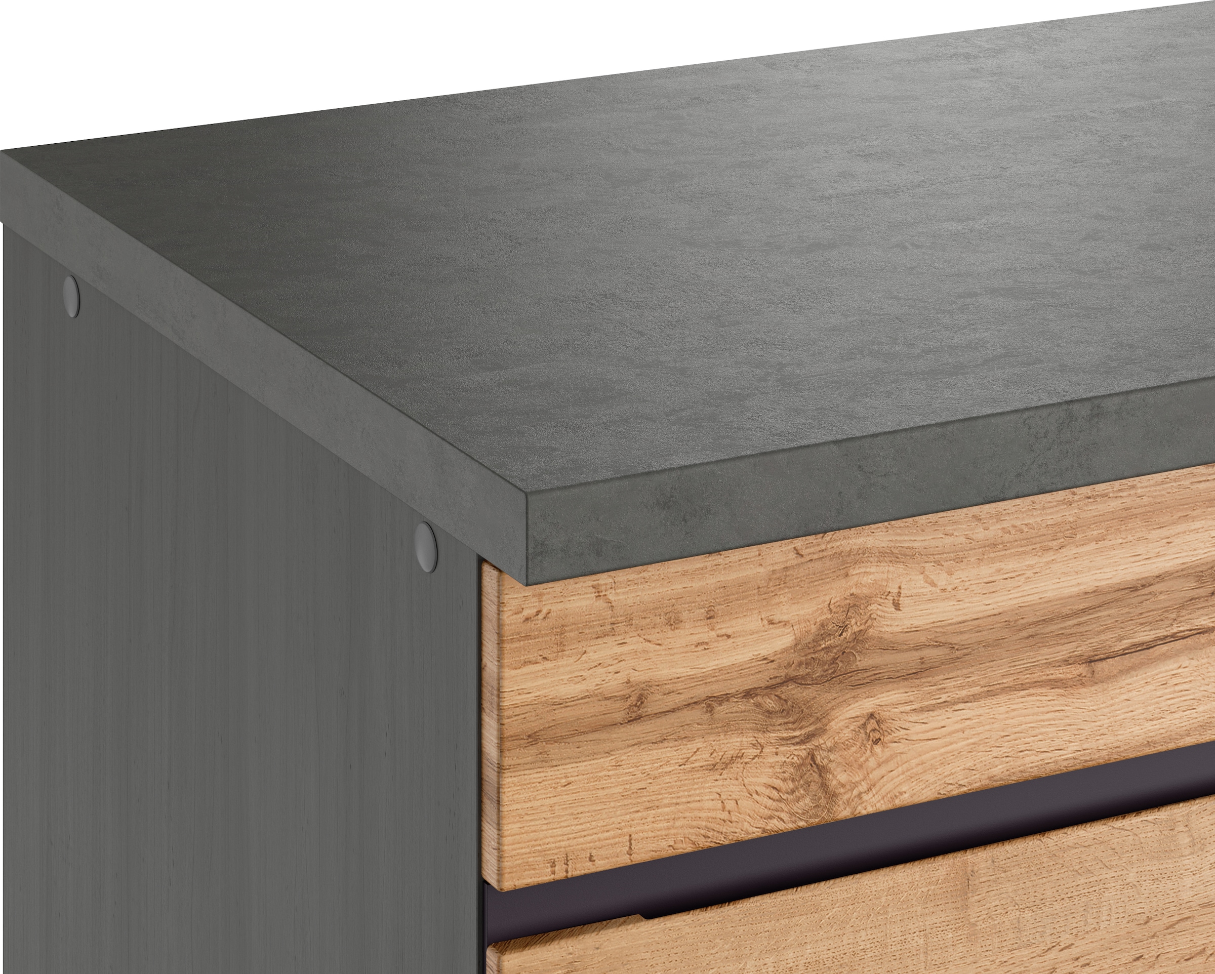 KOCHSTATION Îlot de cuisine »KS-Riesa« largeur 153 cm, profondeur 100 cm, façades MDF