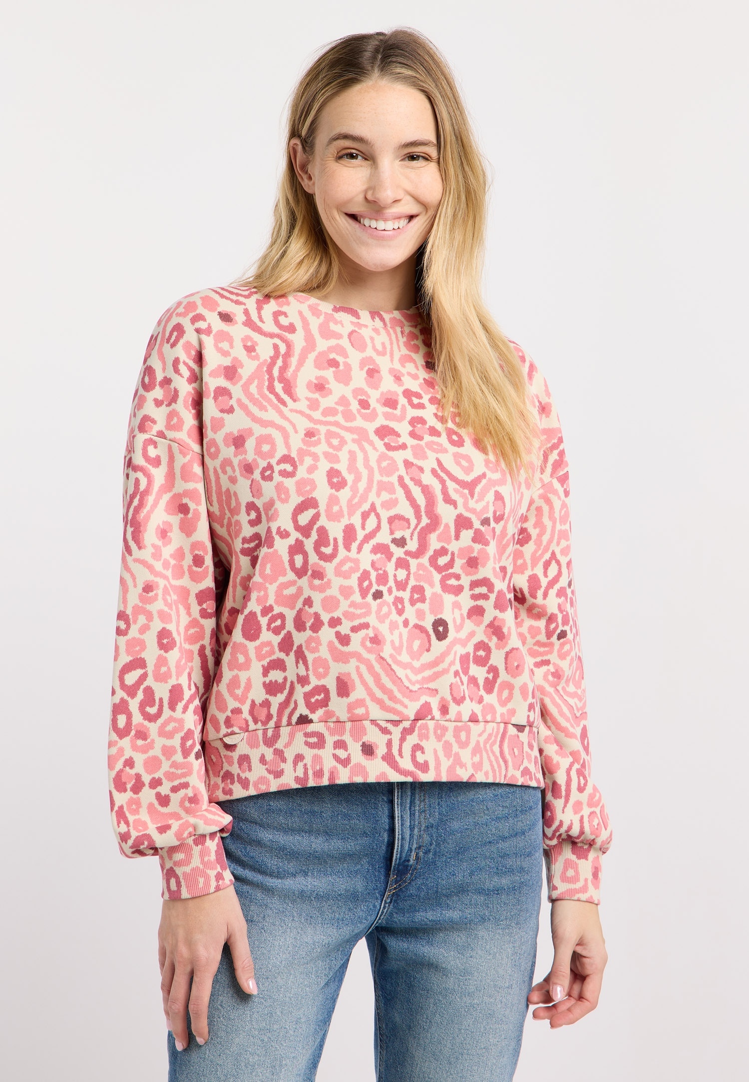 Ragwear Sweatshirt »WUSS PRINT«, Elastische Baumwollmischung und softem Finish mit Allover-Print
