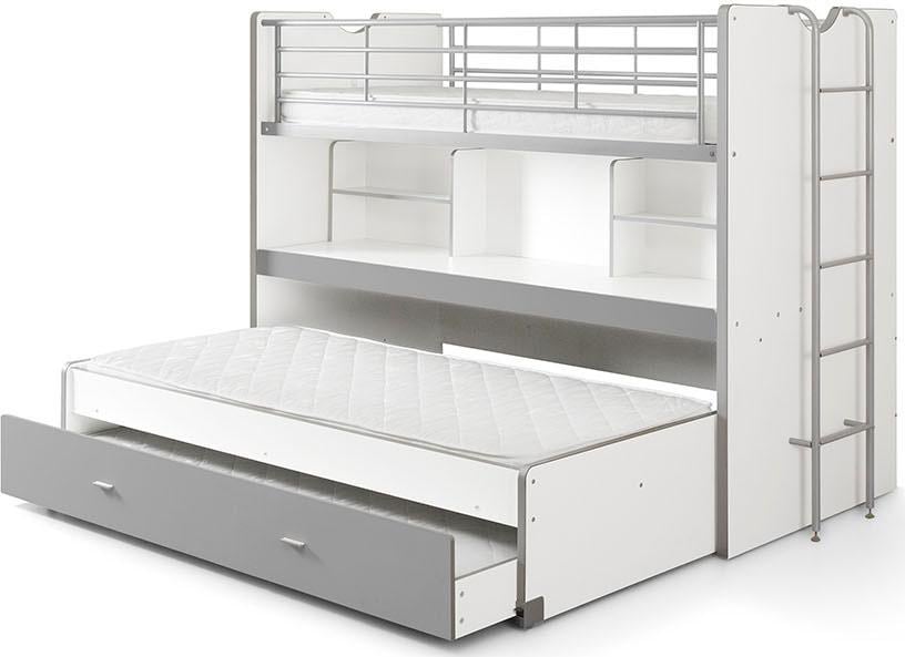 Vipack Lit superposé »Bonny, mit 3 Schlafgelegenheiten, super praktisch im Kinderzimmer« L/H/P env. 222x161x102 cm, surface décor, différentes couleurs,  avec grande tablette d’écriture, étagères, beaucoup de fonctions dans un petit espace