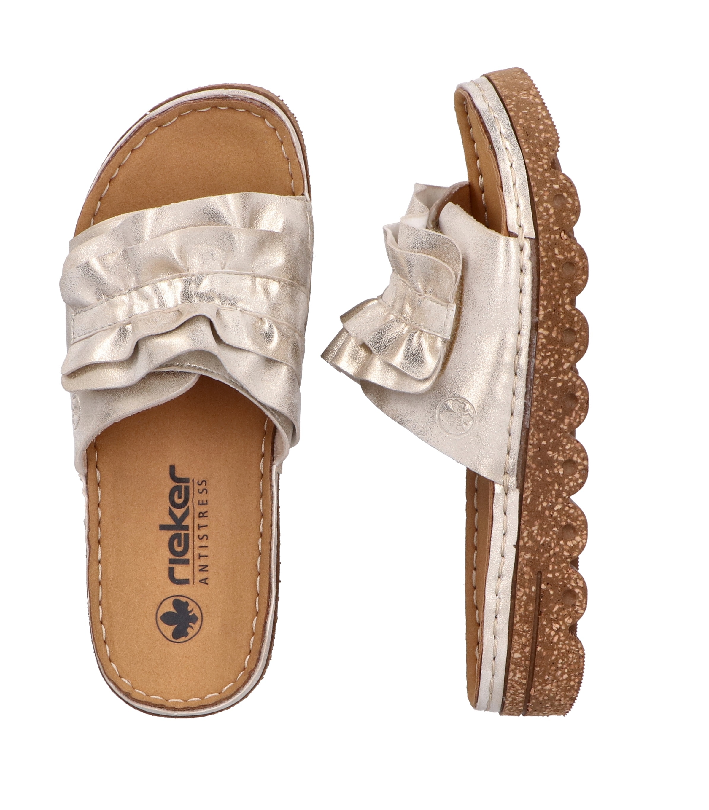 Rieker Pantolette  Sommerschuh, Strandschuh, Hausschuh mit modischer Plateausohle