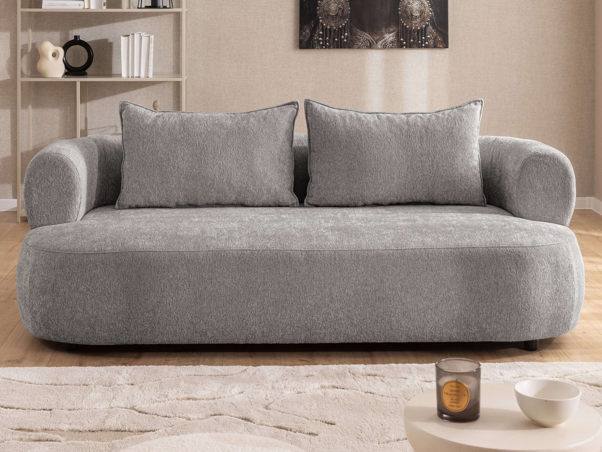 Home affaire 3-Sitzer »LUSSAC 3-Sitzer Design-Sofa mit Zierkissen, Masse B/T/H: 202/123/78 cm« hoher Sitzkomfort und modernes Design, Sofa ohne Bettfunktion