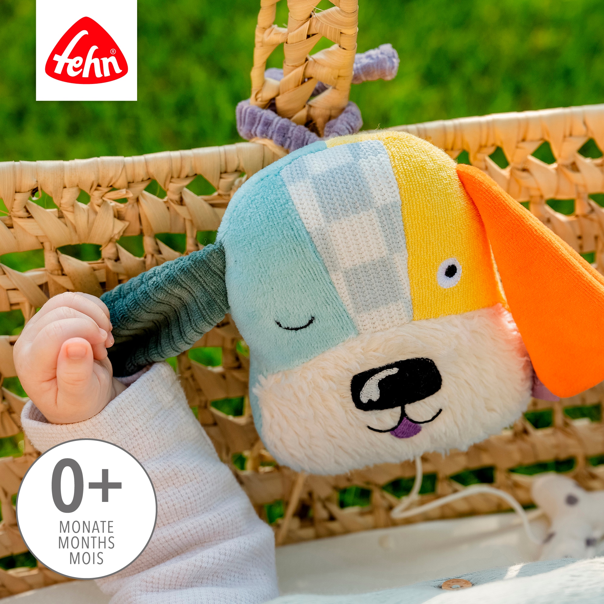 Fehn Boîte à musique »Mini-Spieluhr Hund« contient du coton bio
