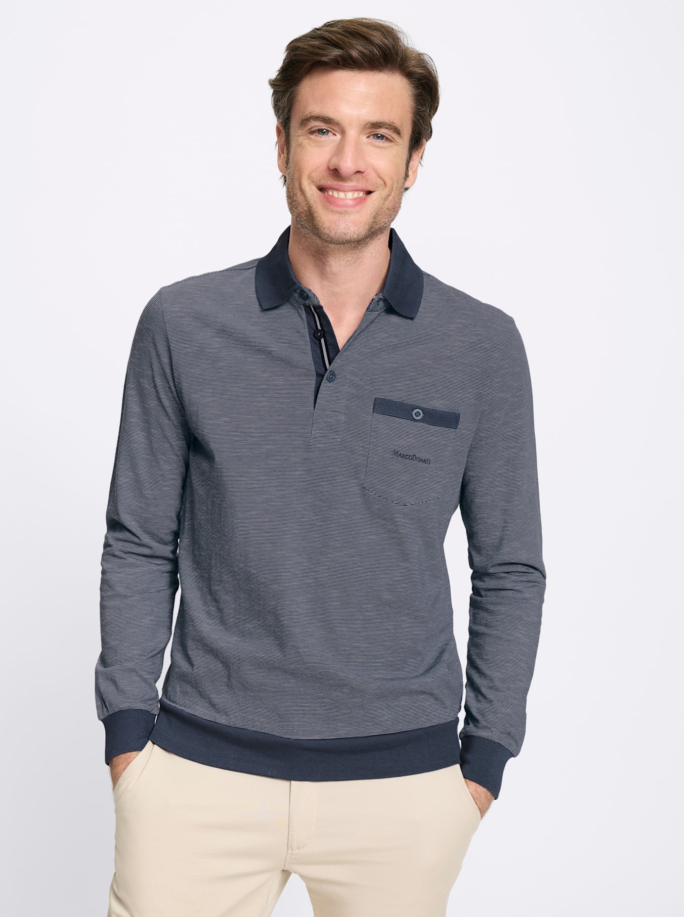 Marco Donati Langarm-Poloshirt »Langarm-Shirt« 1